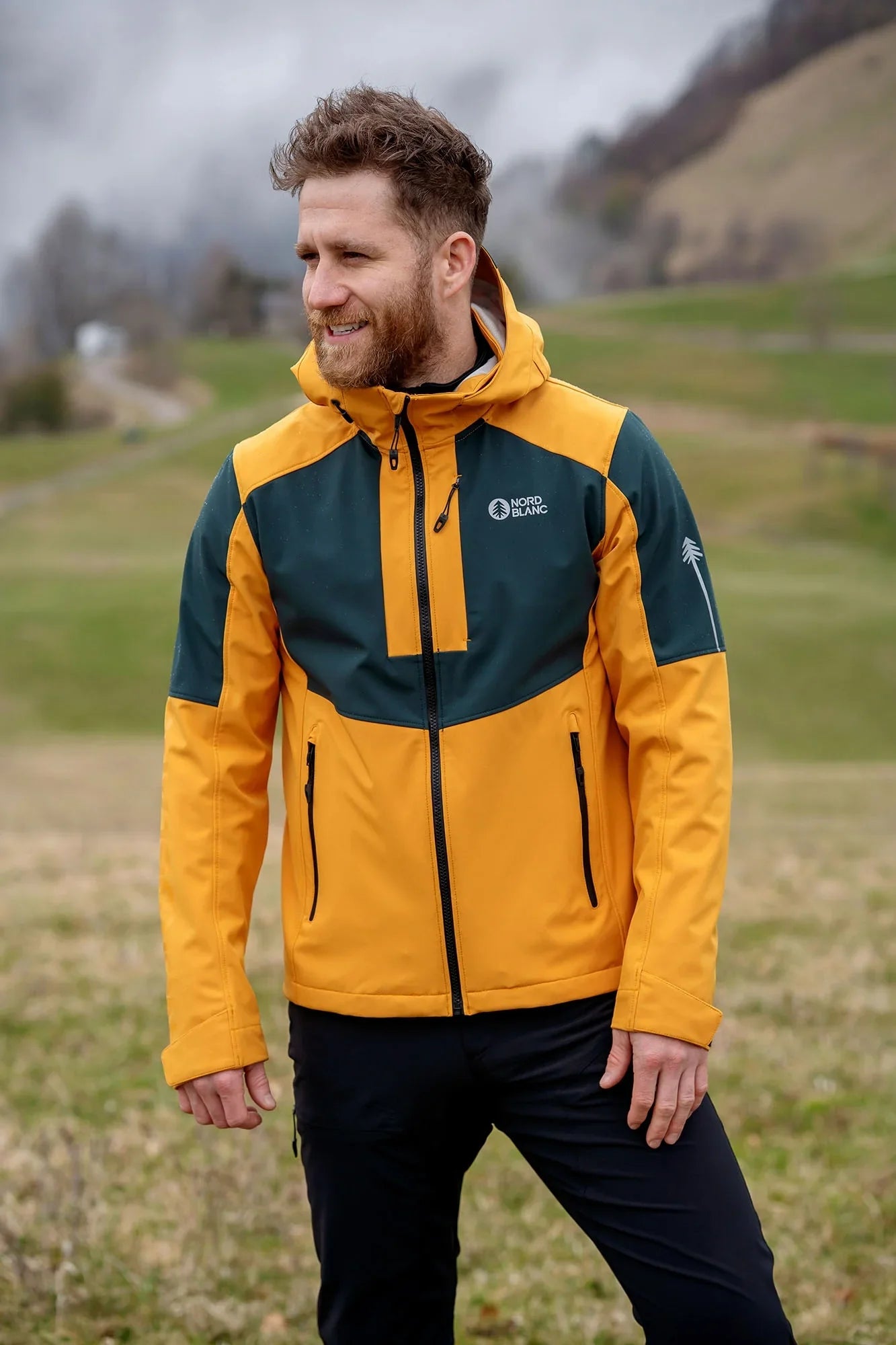 Waterproof light softshell jacket men's - WHISPERING yellow-6