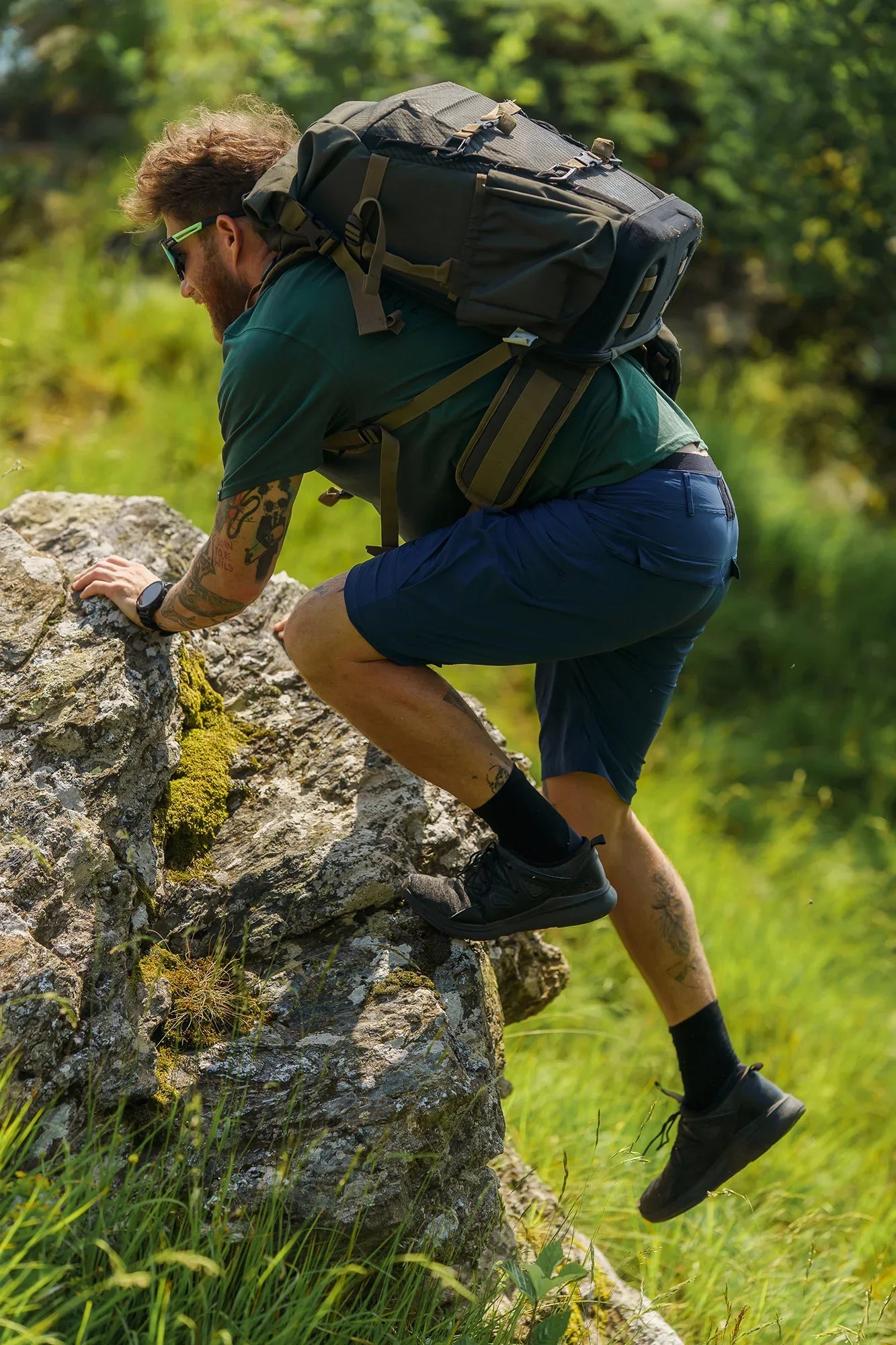 Pantaloni scurți outdoor pentru bărbați - PRECIPICE albaștri-3