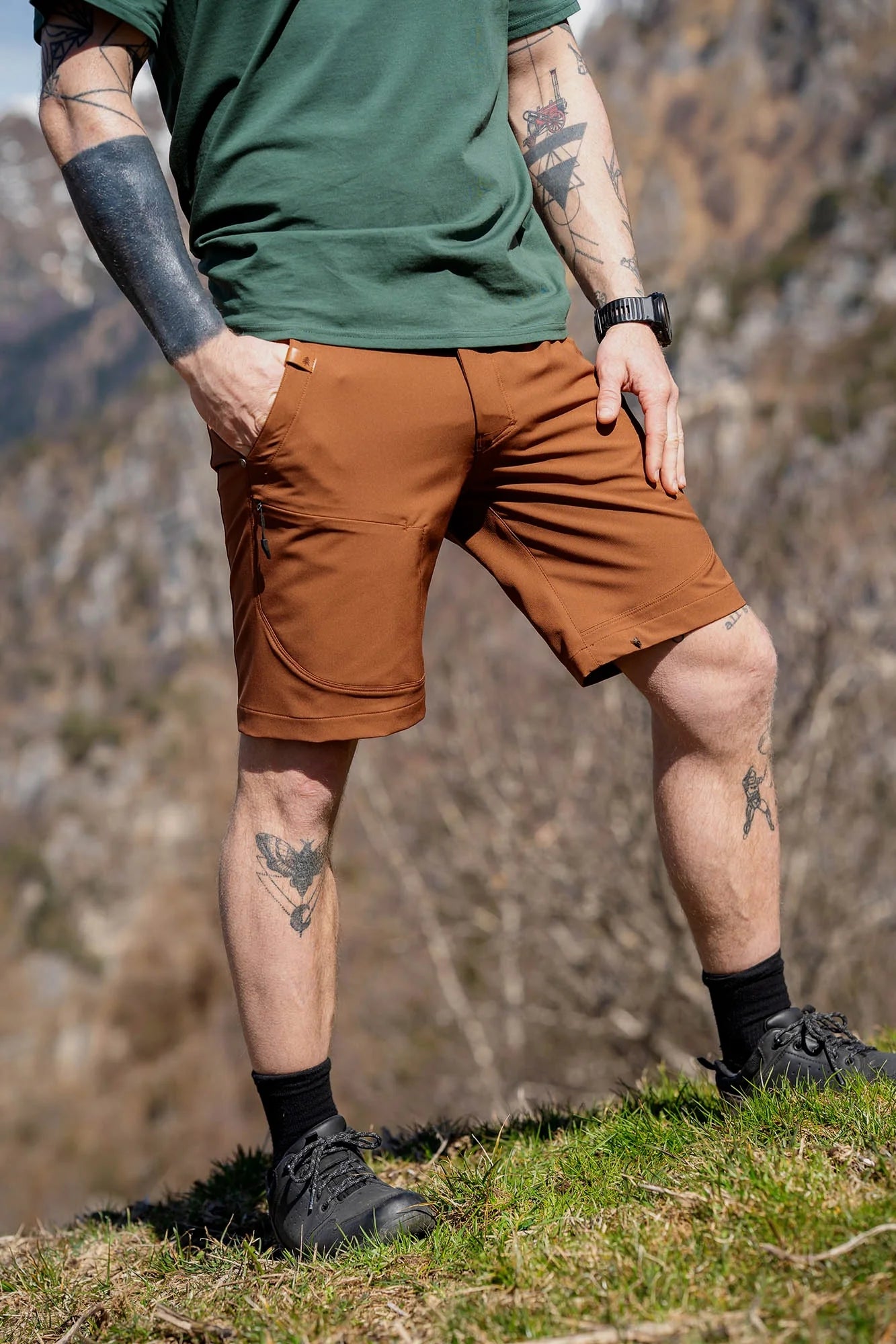Outdoor shorts men's - CLIMBHIGH brown-5