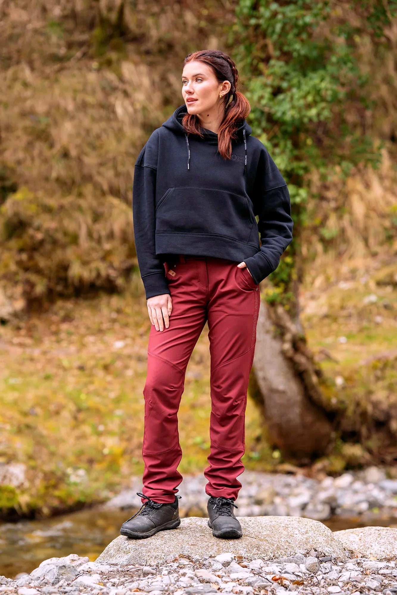 Outdoorhose Damen - UPLIFT weinrot-3
