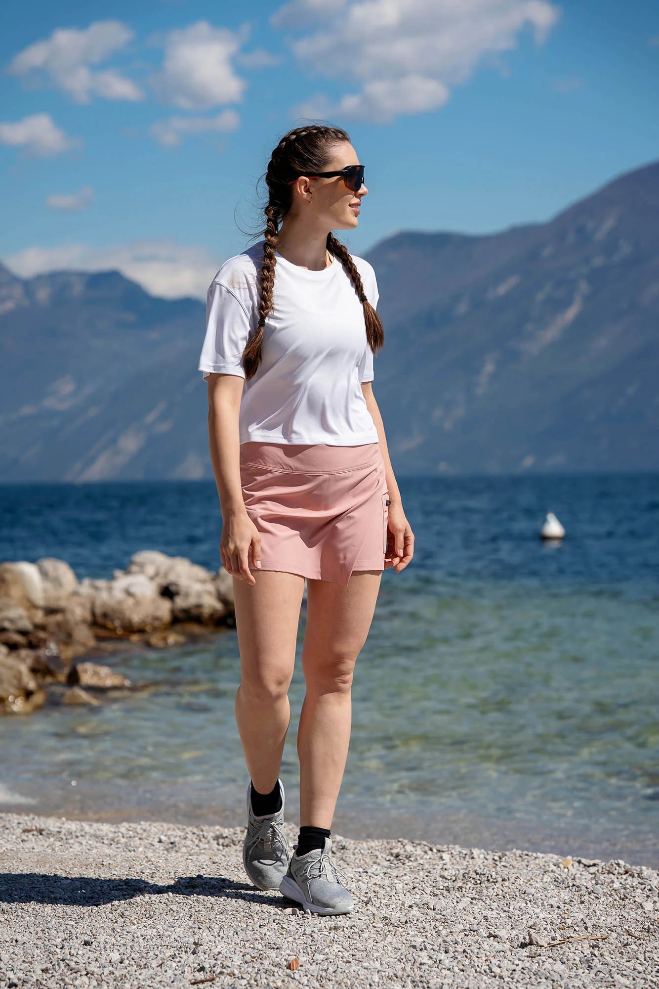 Outdoor skorts women's - TIEBREAK pink-2