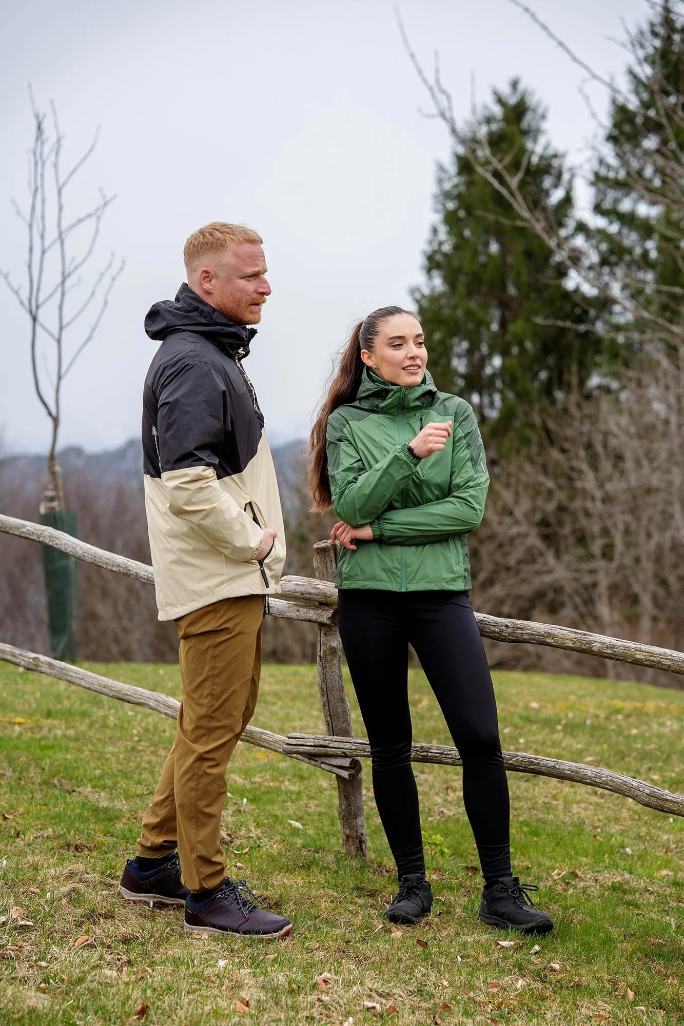 Lahke outdoor hlače s krojom trenirke moške - LORD rjave-4