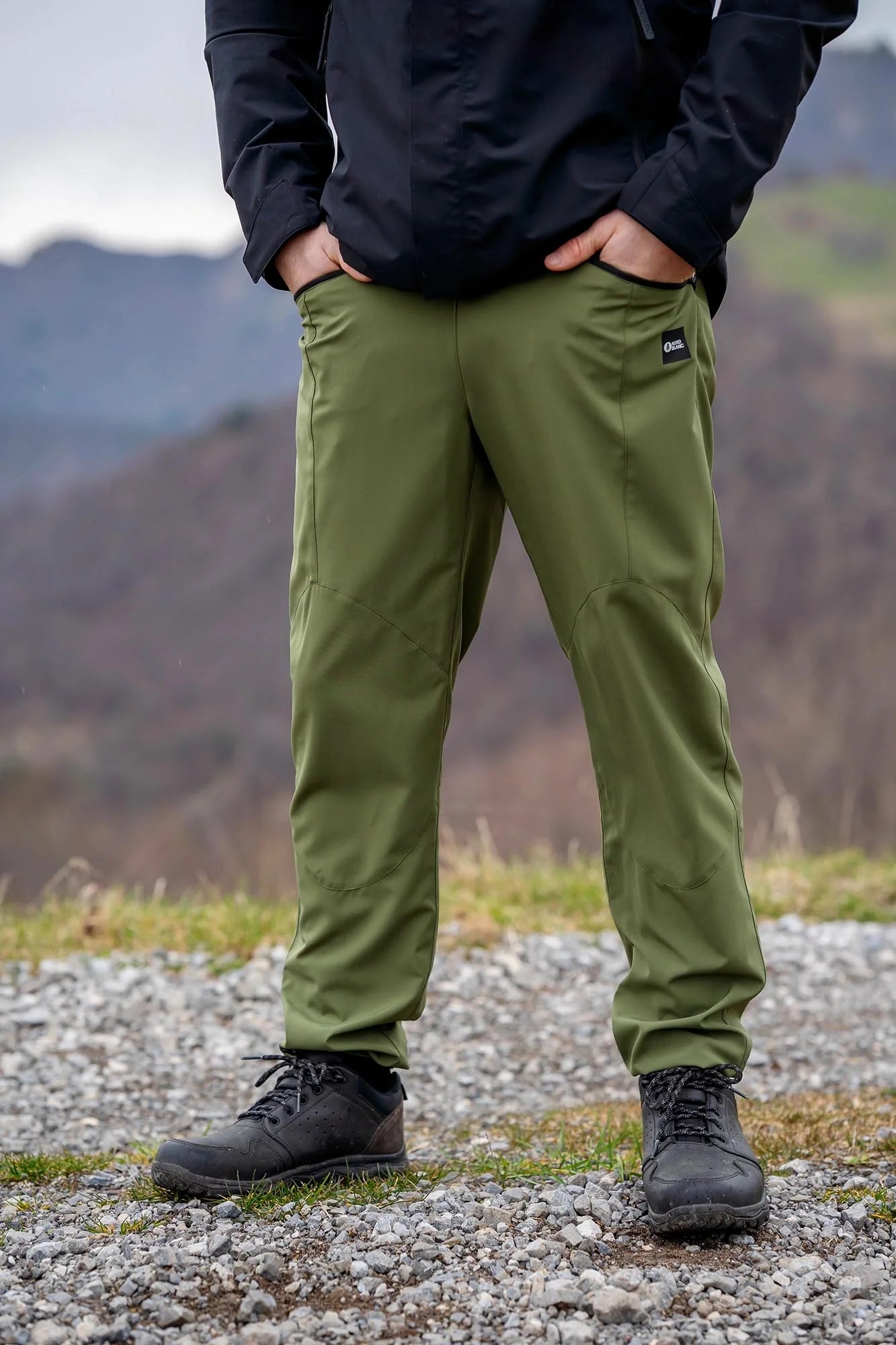 Ľahké outdoorové nohavice v teplákovom strihu pánske - LORD zelené-4