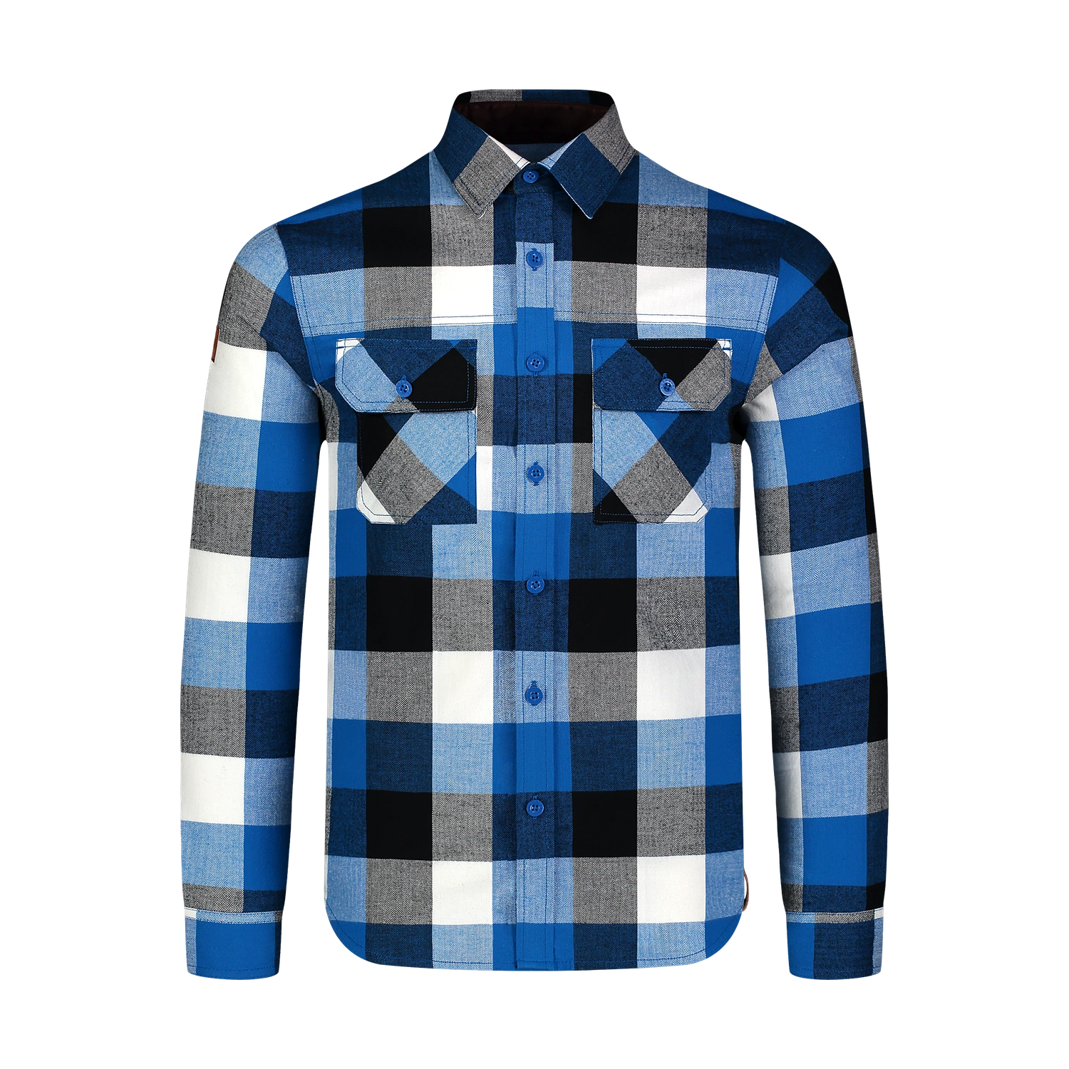 Flanellhemd Herren - QUANTUM blau-1