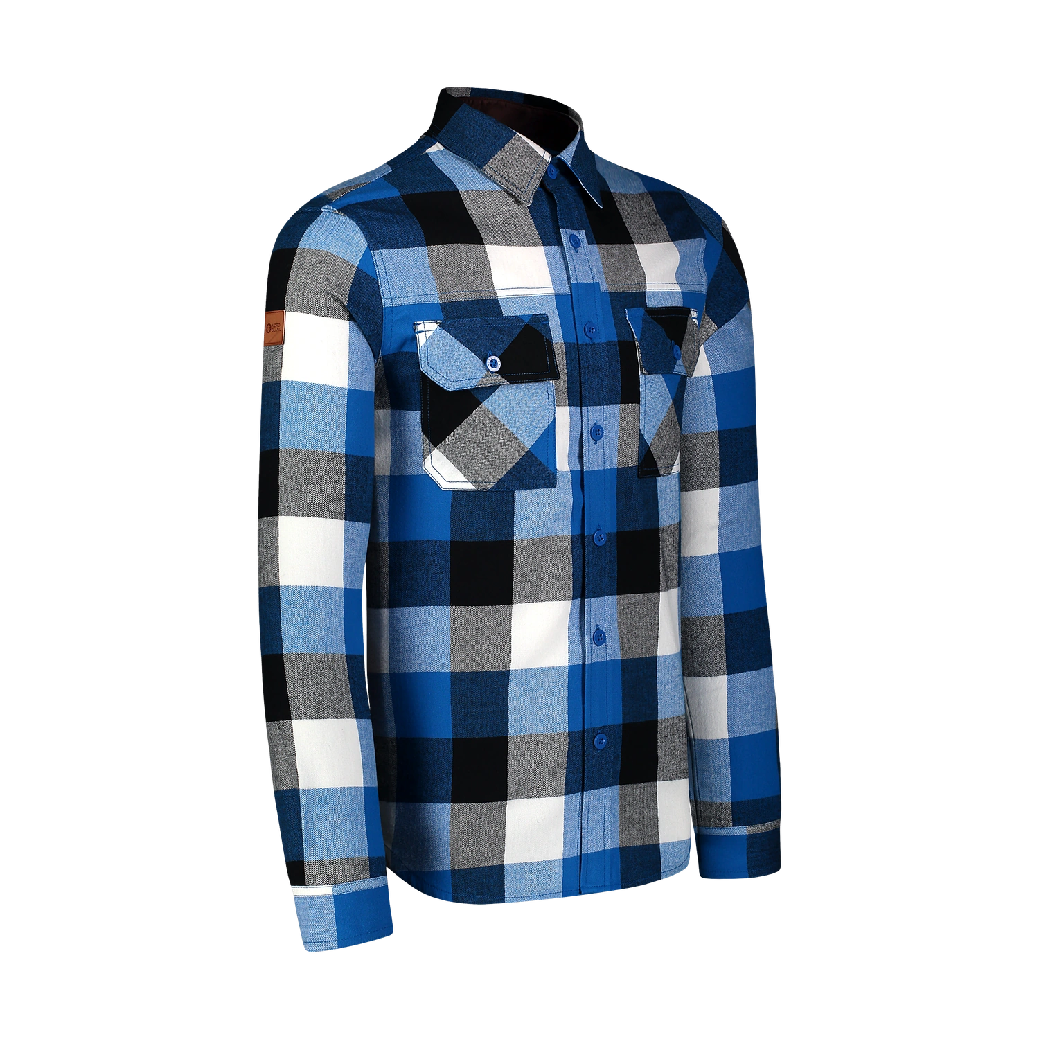 Flanellhemd Herren - QUANTUM blau-2