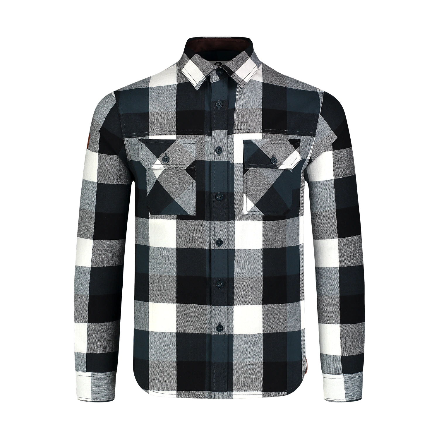 Flanellhemd Herren - QUANTUM blau-1