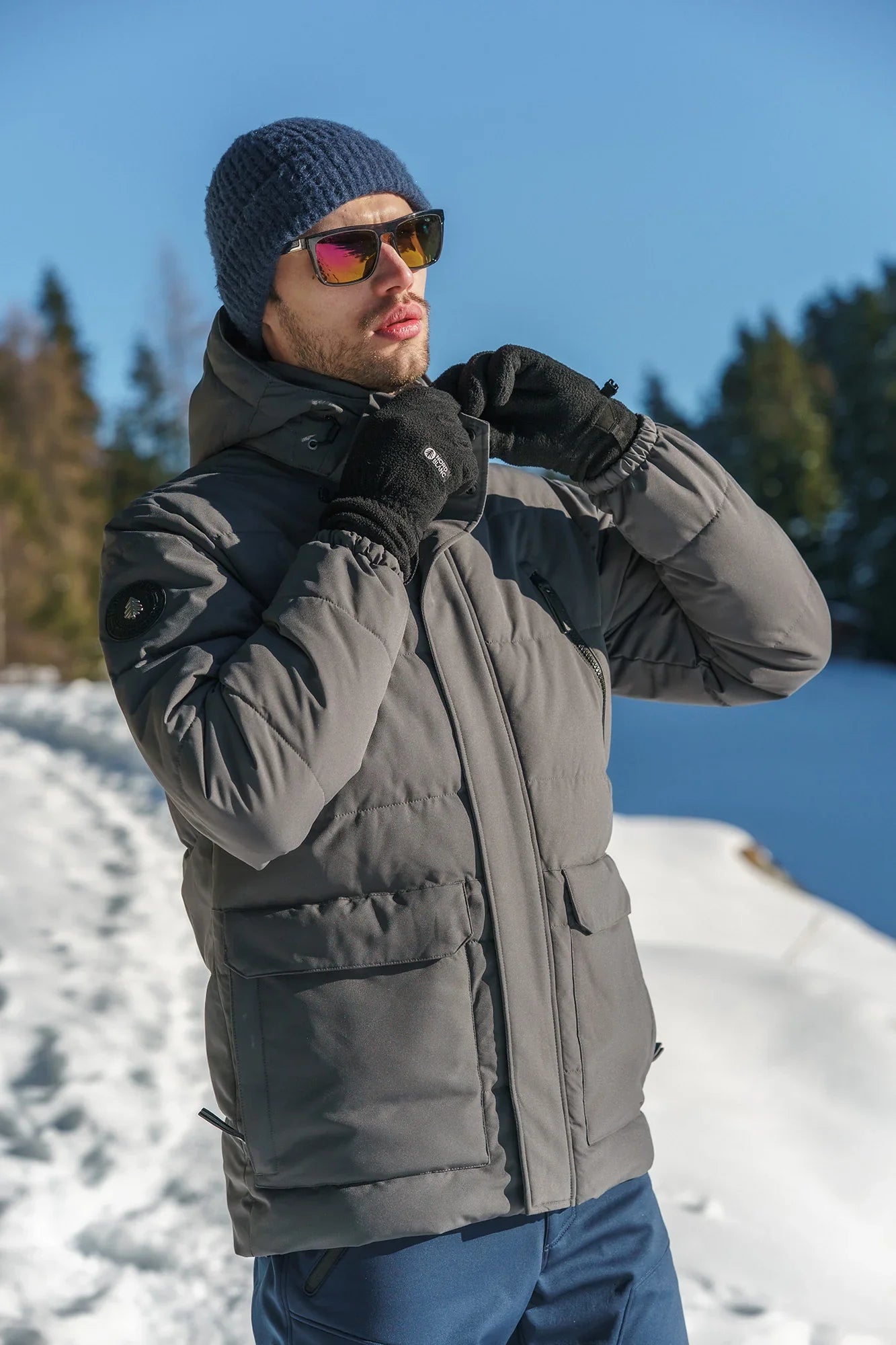 Wasserdichte Winterjacke Herren - FYRN grau-5