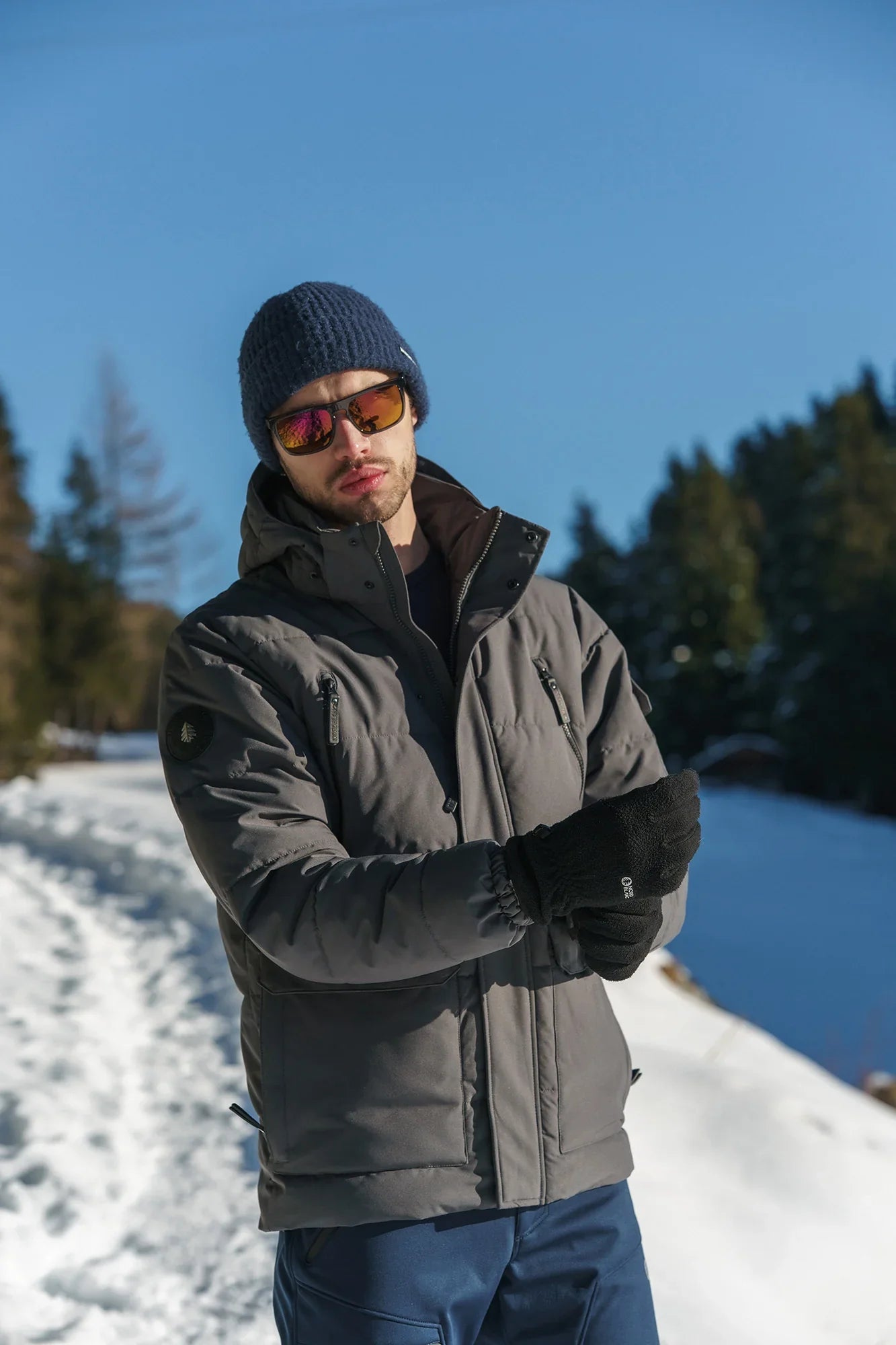 Wasserdichte Winterjacke Herren - FYRN grau-6