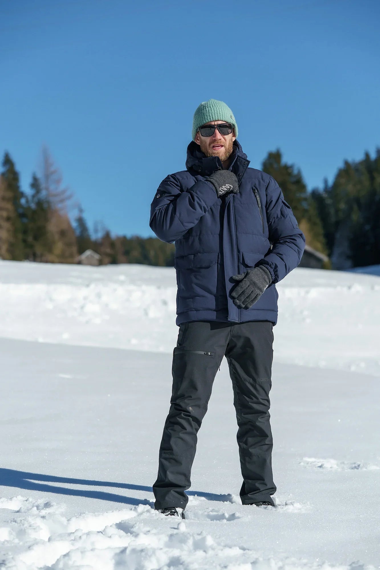 Wasserdichte Winterjacke Herren - FYRN blau-4
