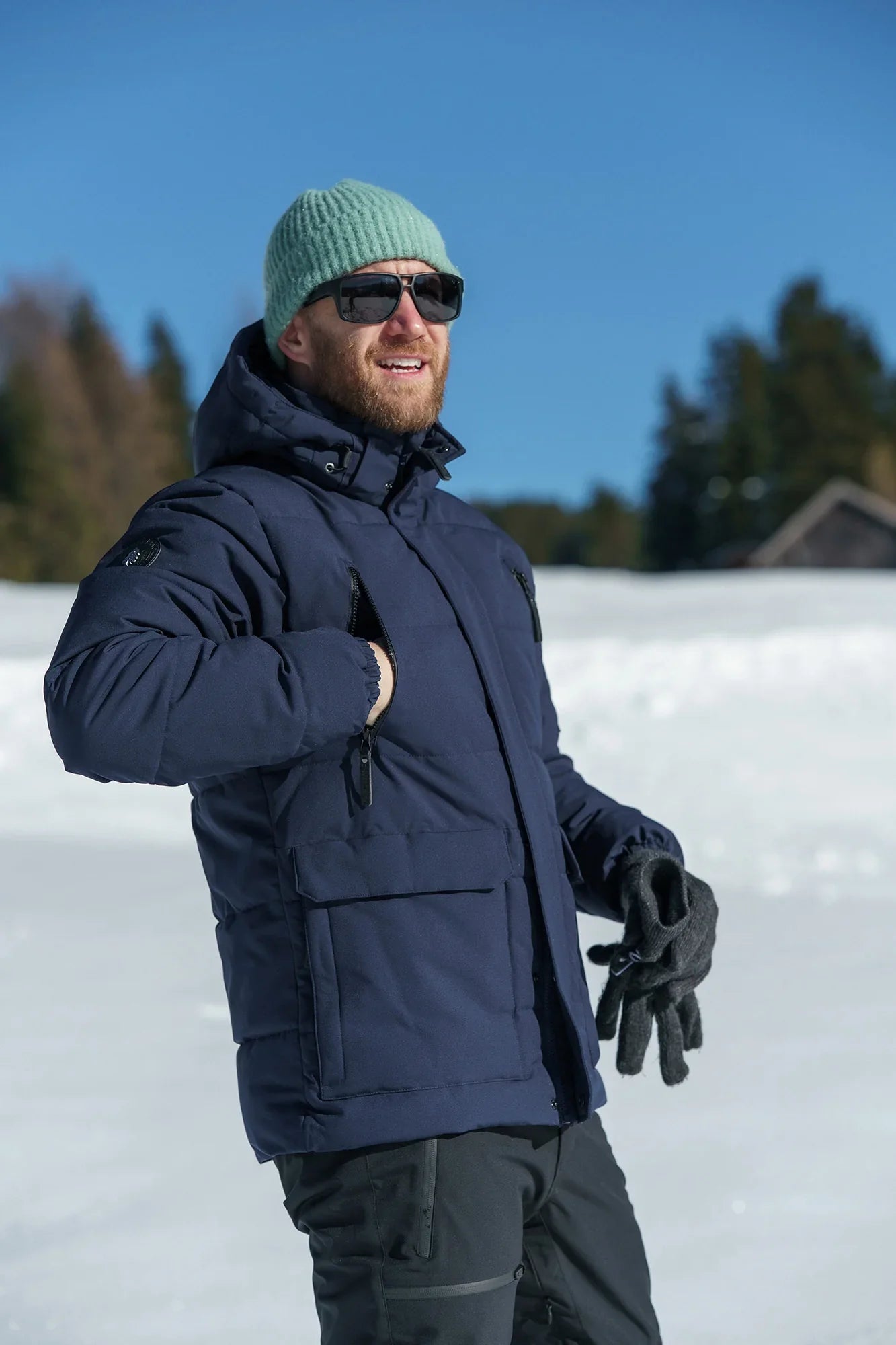 Wasserdichte Winterjacke Herren - FYRN blau-6