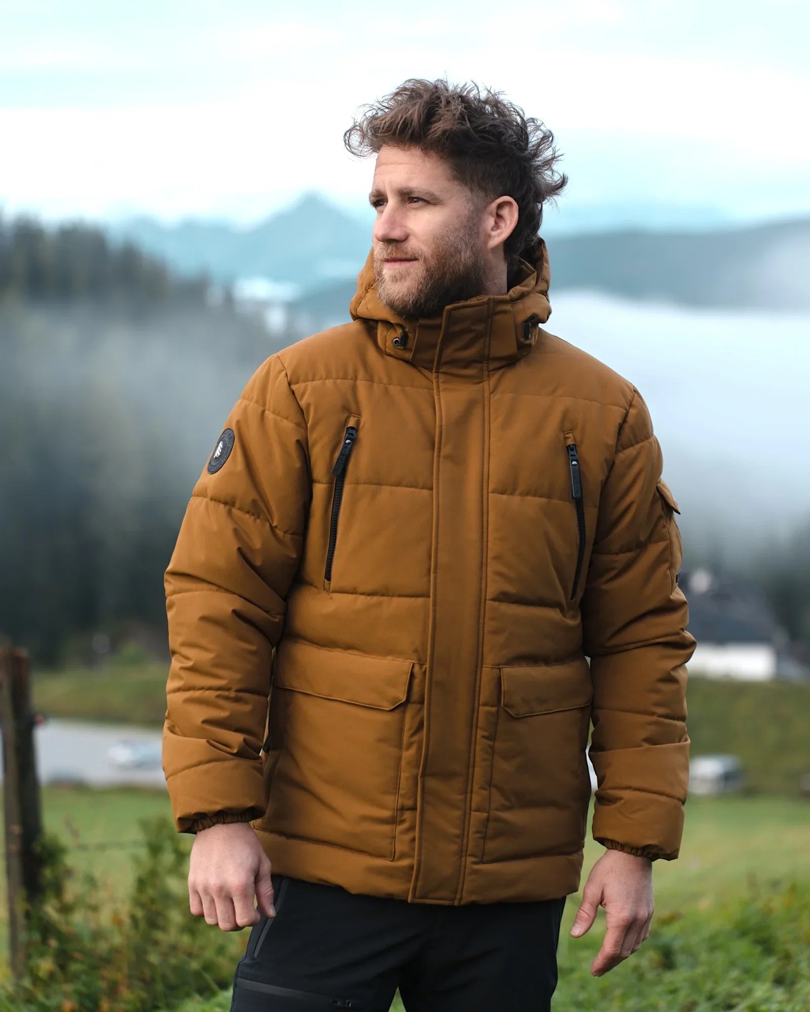 Wasserdichte Winterjacke Herren - FYRN braun-8