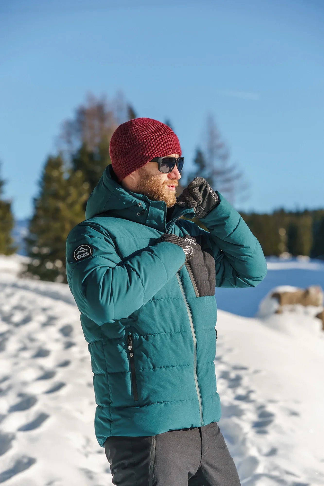 Wasserdichte Winterjacke Herren - BRAMBLE grün-5