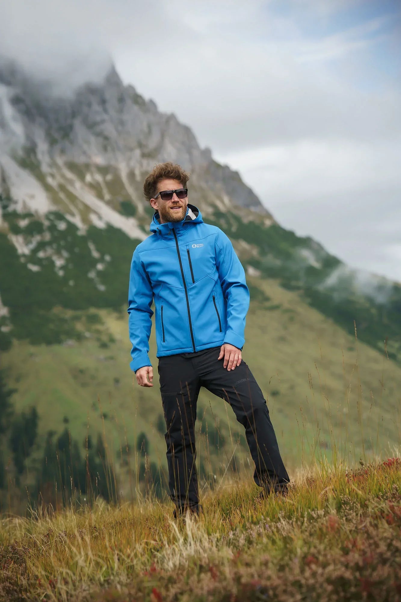 Softshell jacket with fleece men's - RASP blue-2