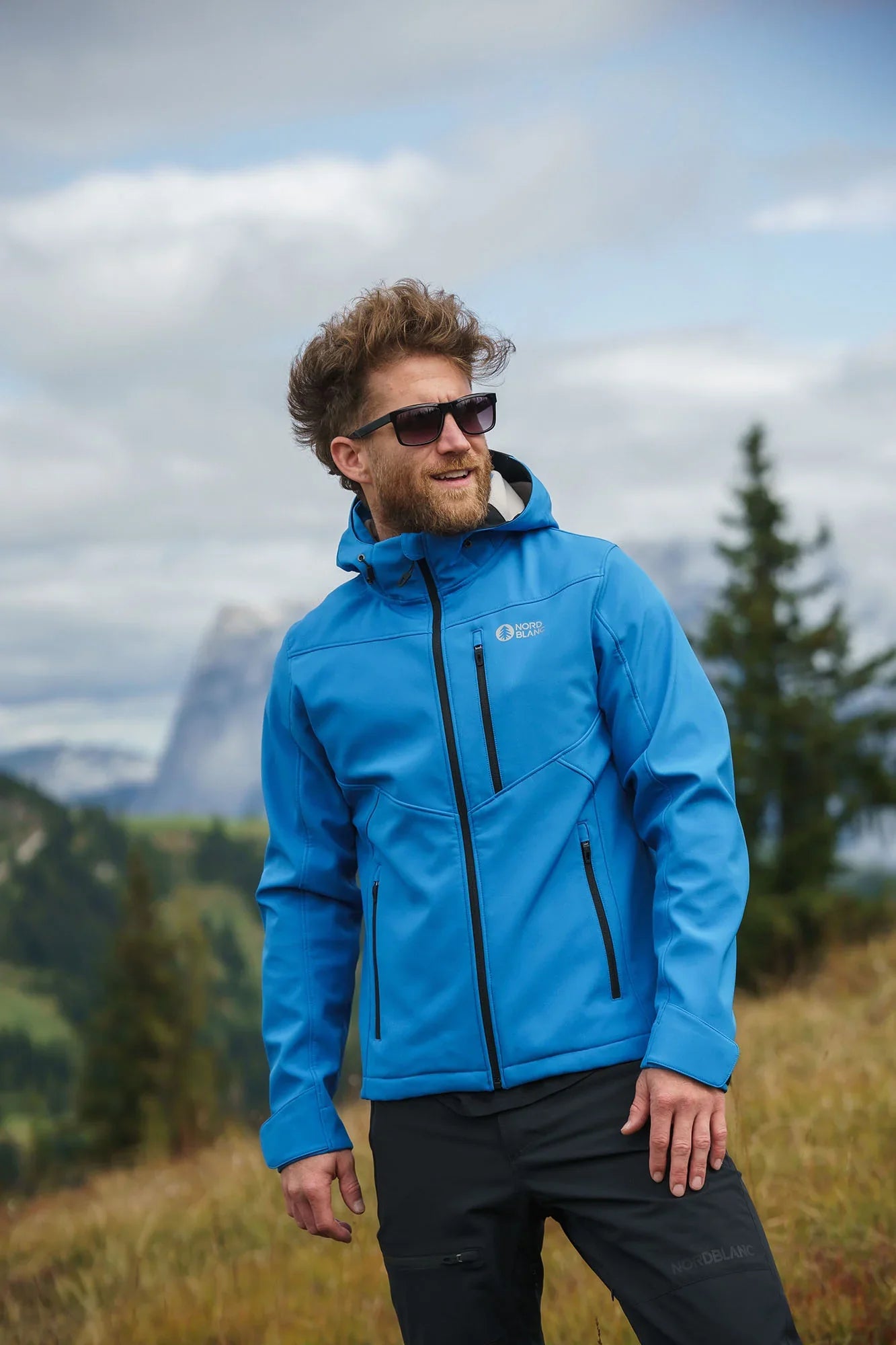 Softshell jacket with fleece men's - RASP blue-6