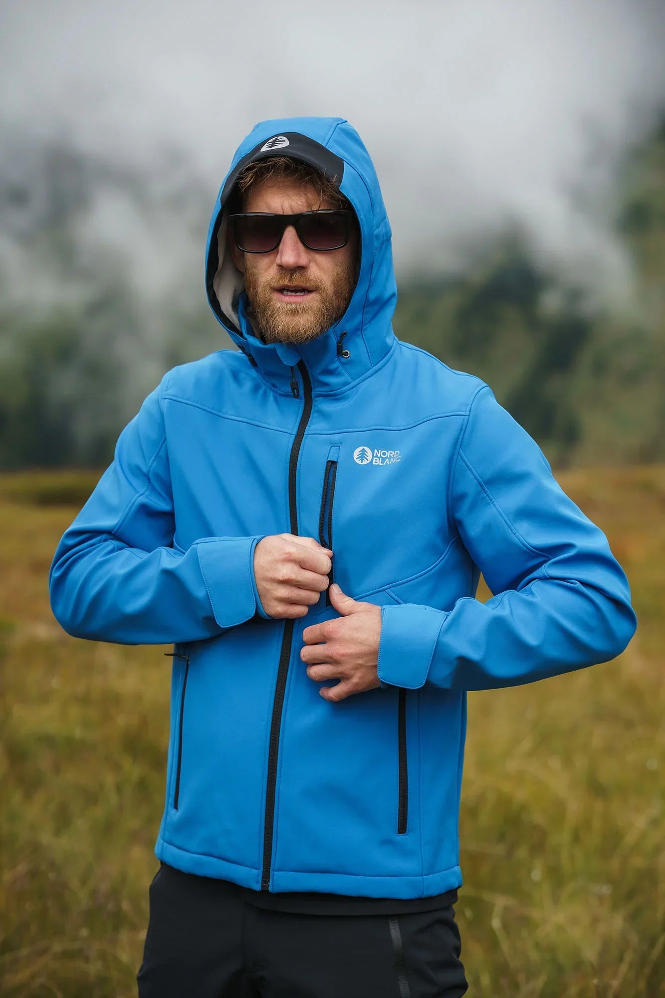 Softshell jacket with fleece men's - RASP blue-7