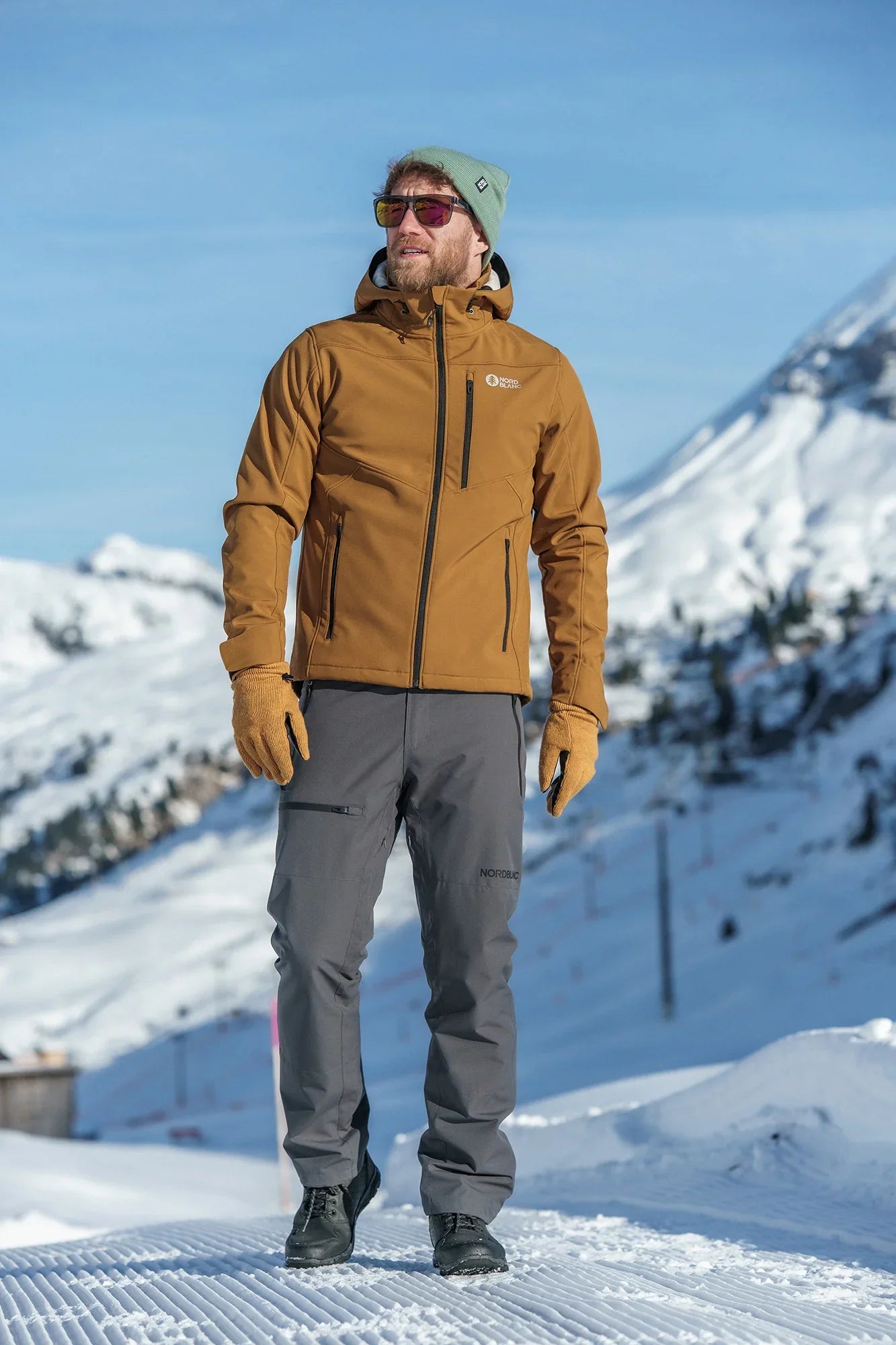 Nodootporne outdoor hlače od flisa muške - GRIZZLY sive-2
