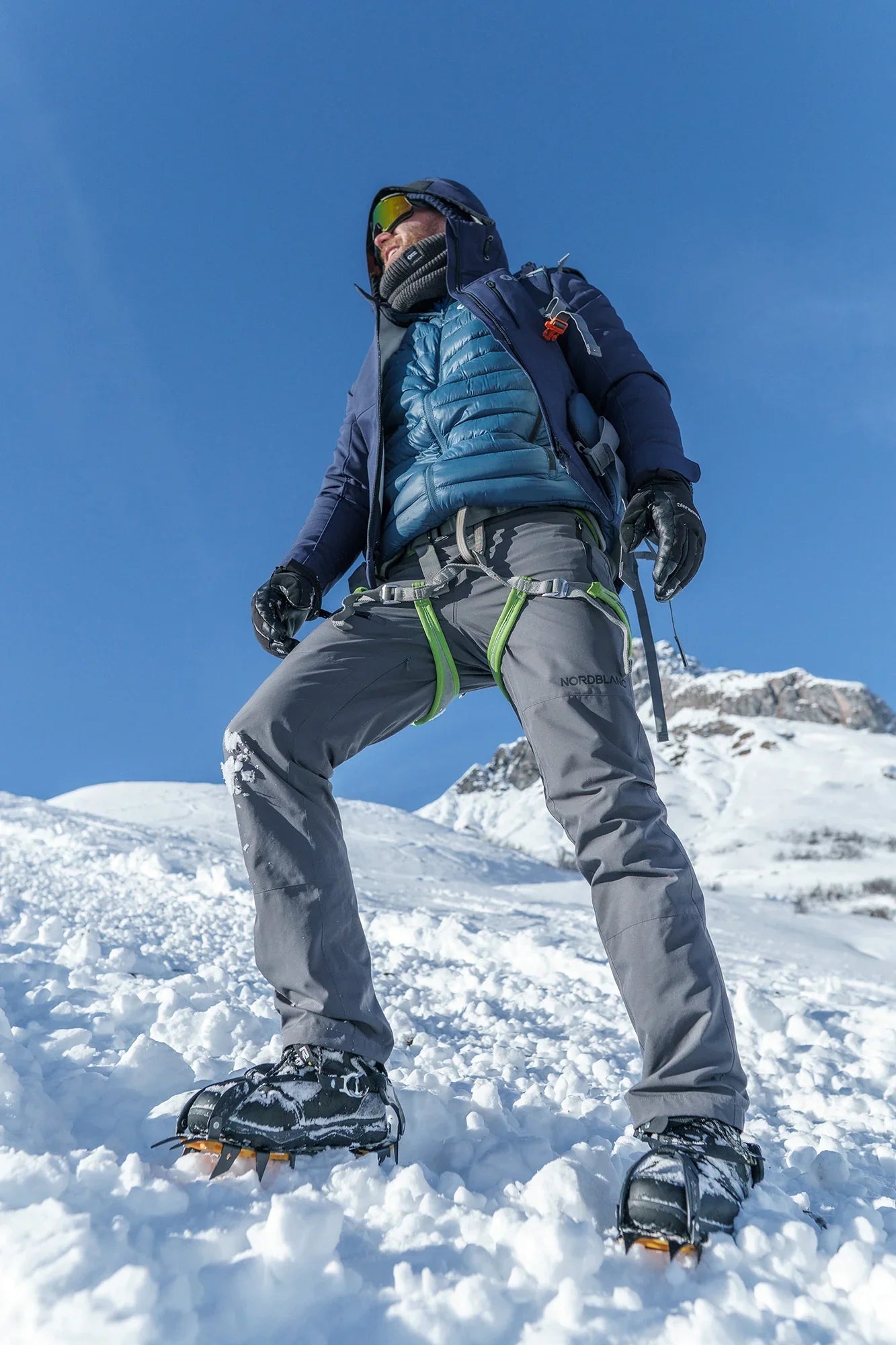 Nodootporne outdoor hlače od flisa muške - GRIZZLY sive-10