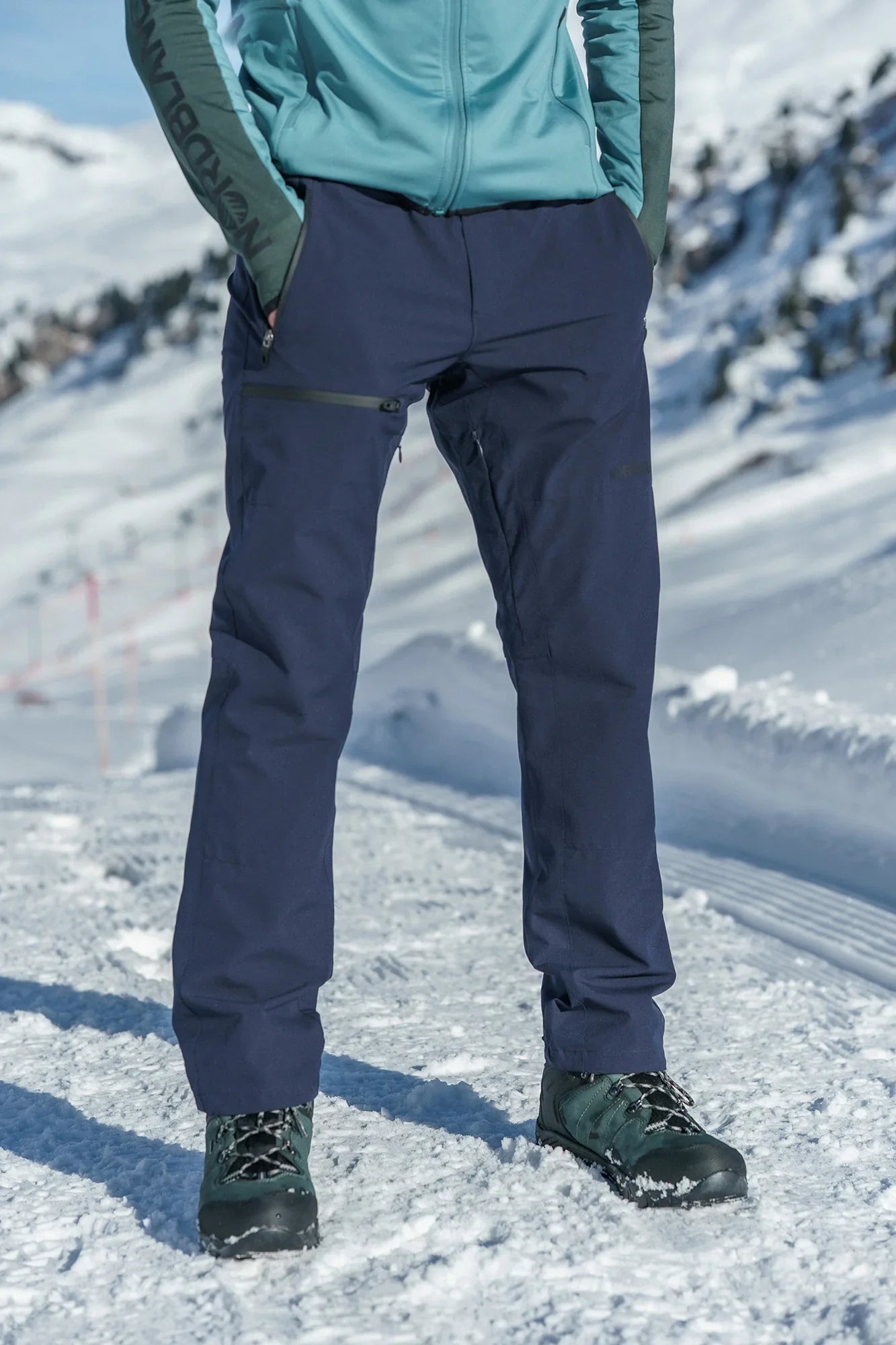 Zateplené nepromokavé outdoorové kalhoty pánské - GRIZZLY tmavě modré-3