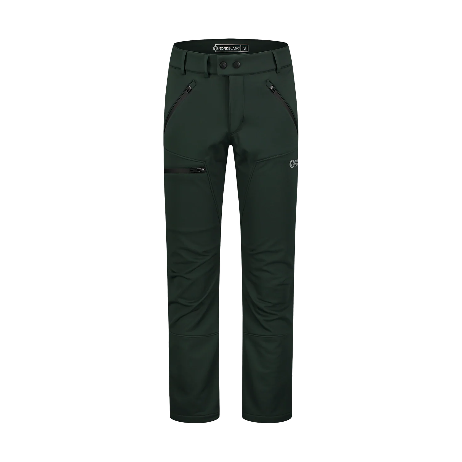 Softshell waterproof pants with fleece men's - THORN green-1