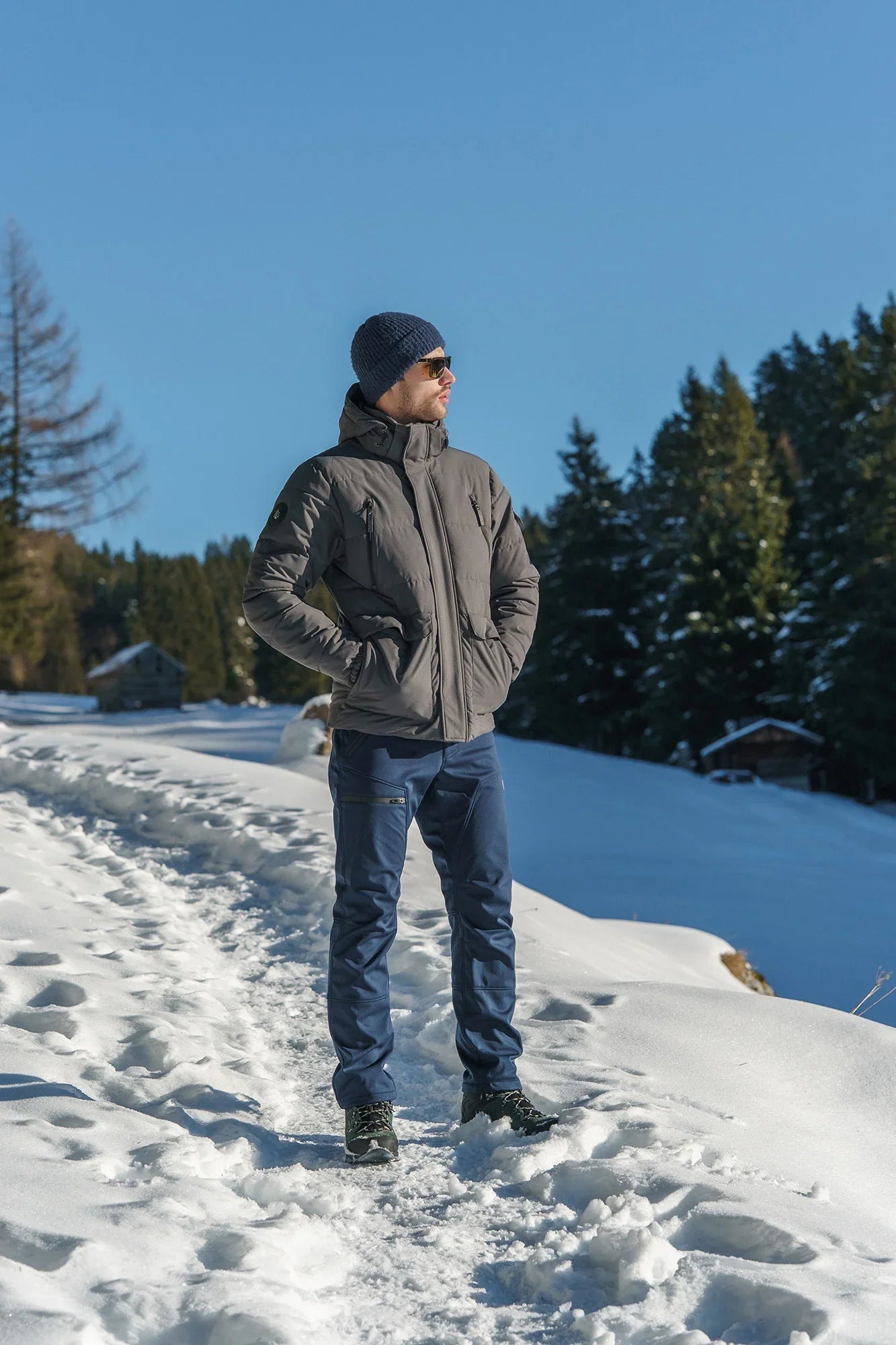 Fleece Gefüttert wasserdichte Softshellhose Herren - THORN blau-2