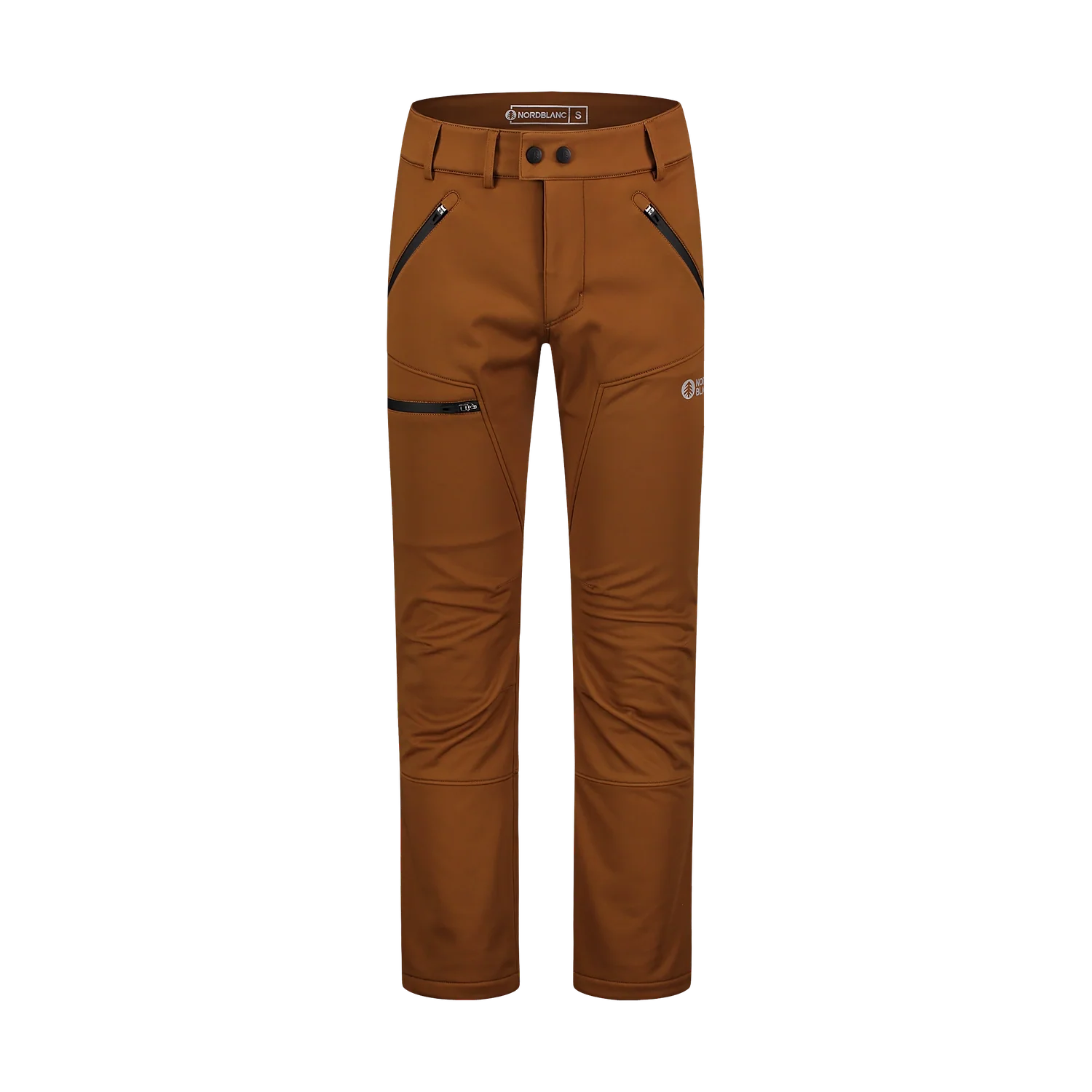 Softshell waterproof pants with fleece men's - THORN brown