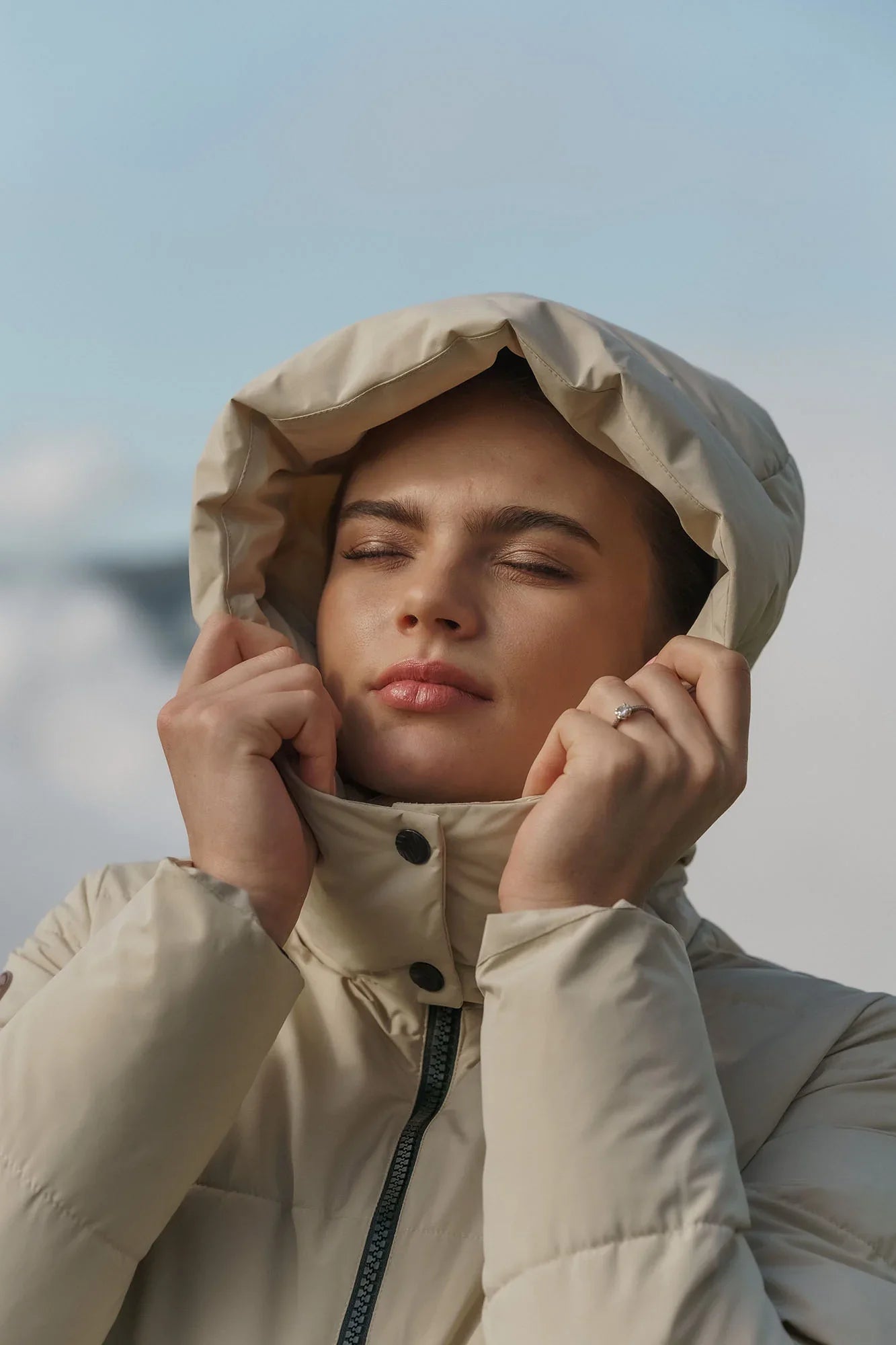 Winter parka women's - GLINT beige-8
