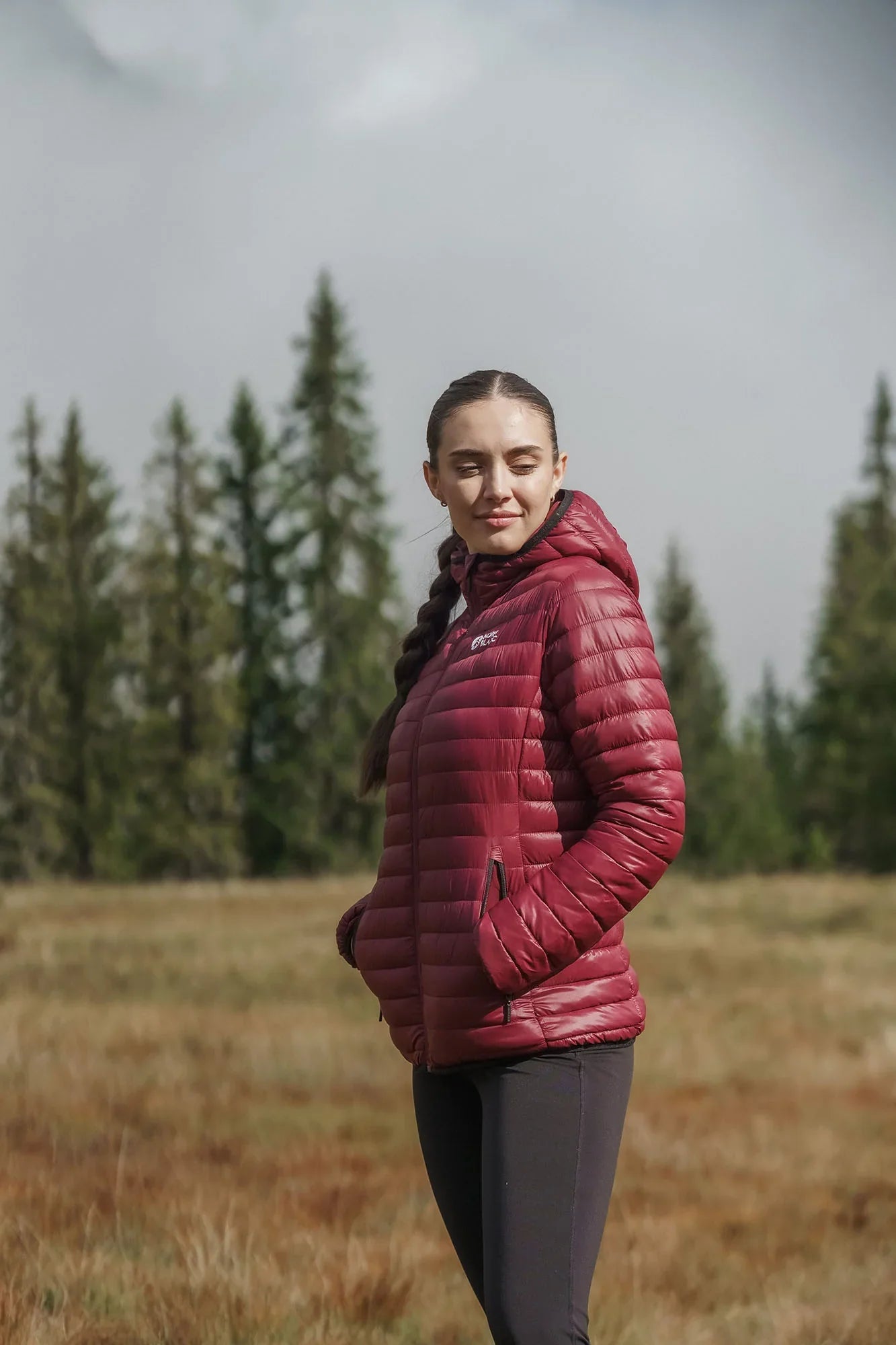 Quilted jacket women's - VALE wine red-7