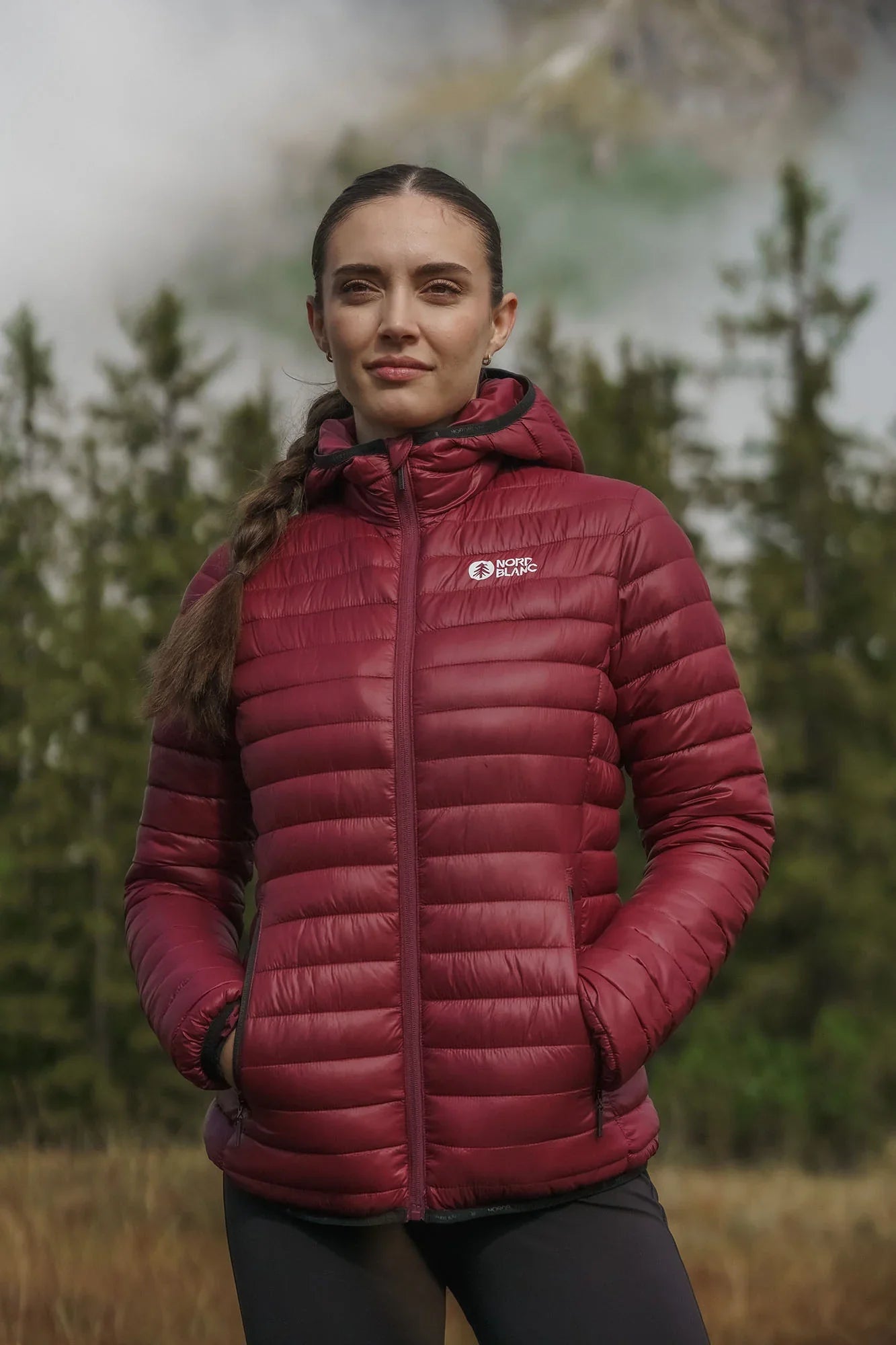 Quilted jacket women's - VALE wine red-8