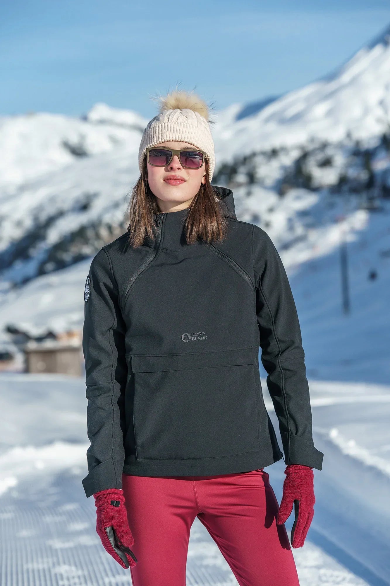 Anorac ușor softshell cu fleece pentru femei - CALDERA negru-9