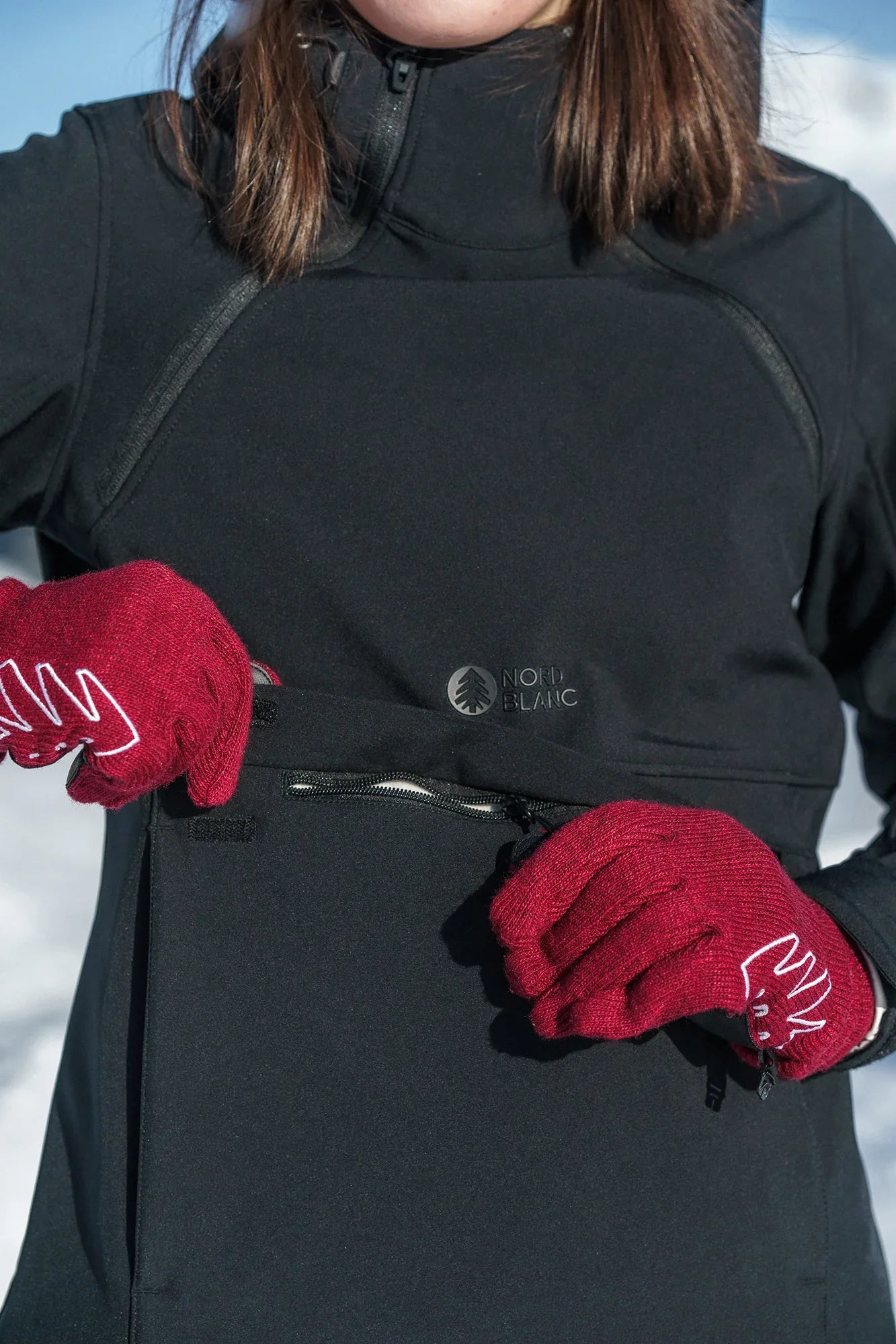 Anorac ușor softshell cu fleece pentru femei - CALDERA negru-10