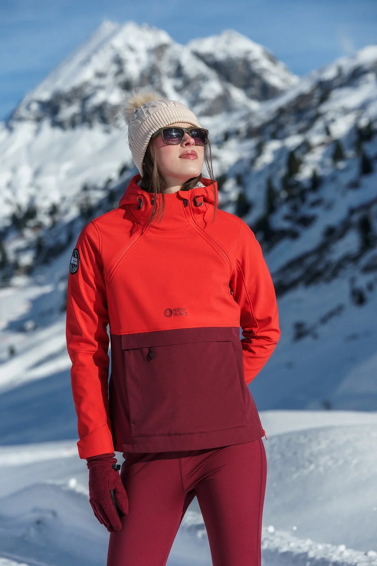 Softshell-Anorak mit Fleece Damen - CALDERA rot-4