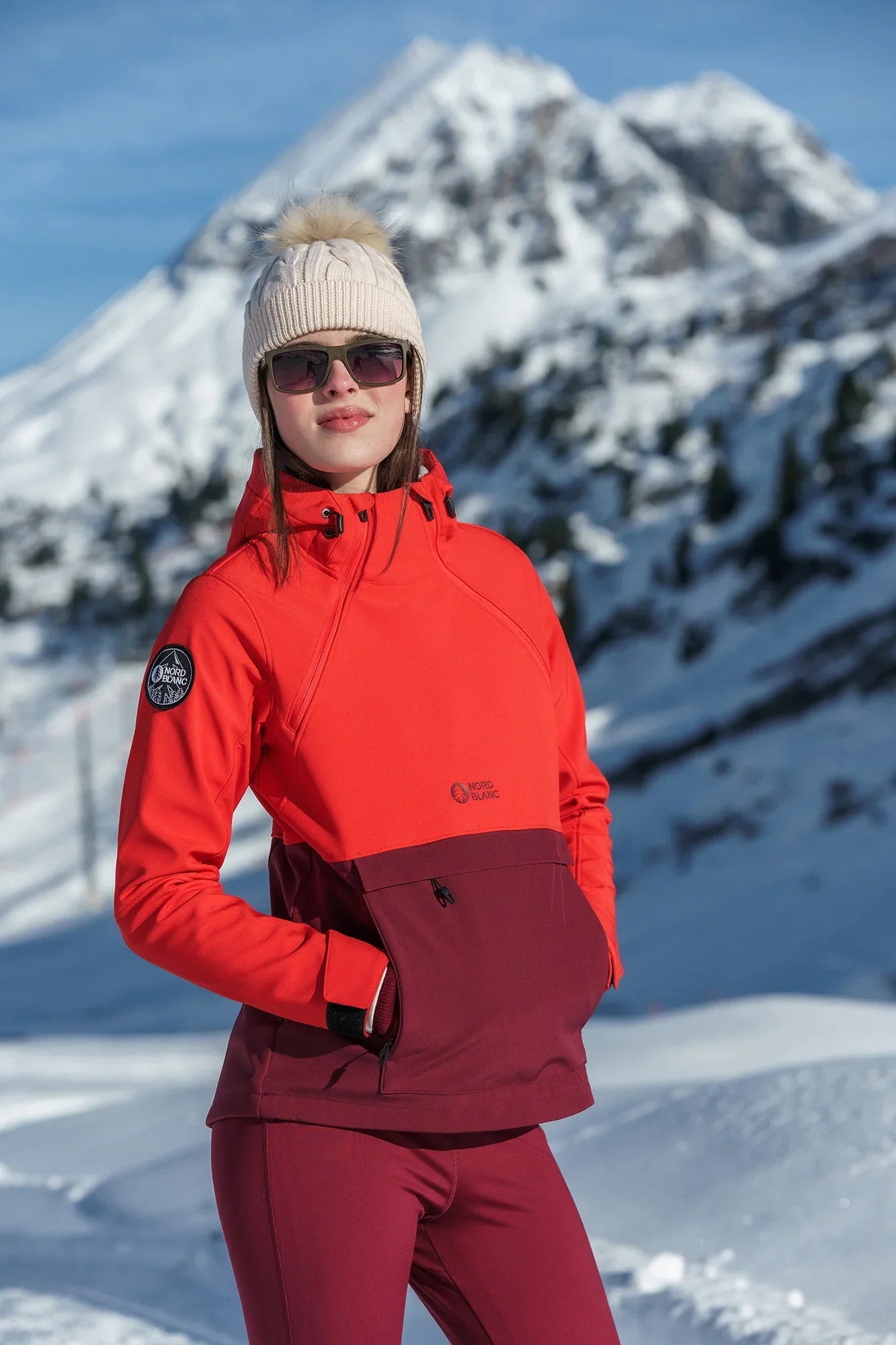 Softshell-Anorak mit Fleece Damen - CALDERA rot-5