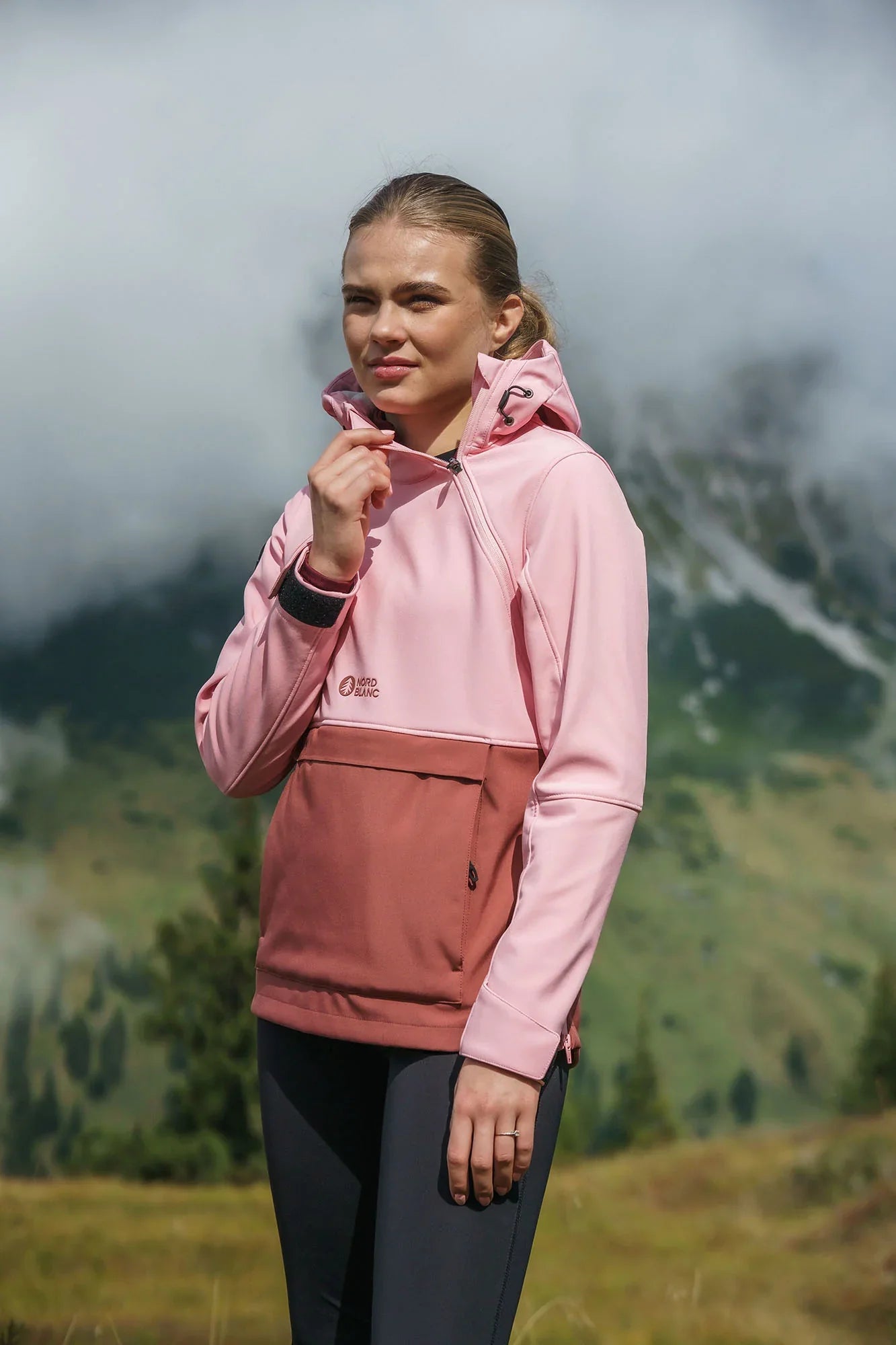 Zateplený softshellový anorak dámsky - CALDERA ružový-5