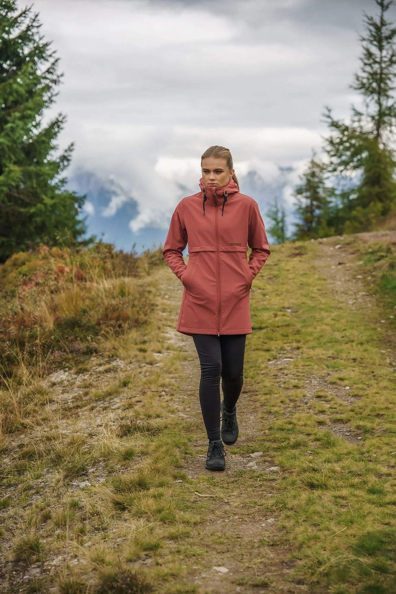 Softshell parka with fleece women's - CALYPSO brown-3