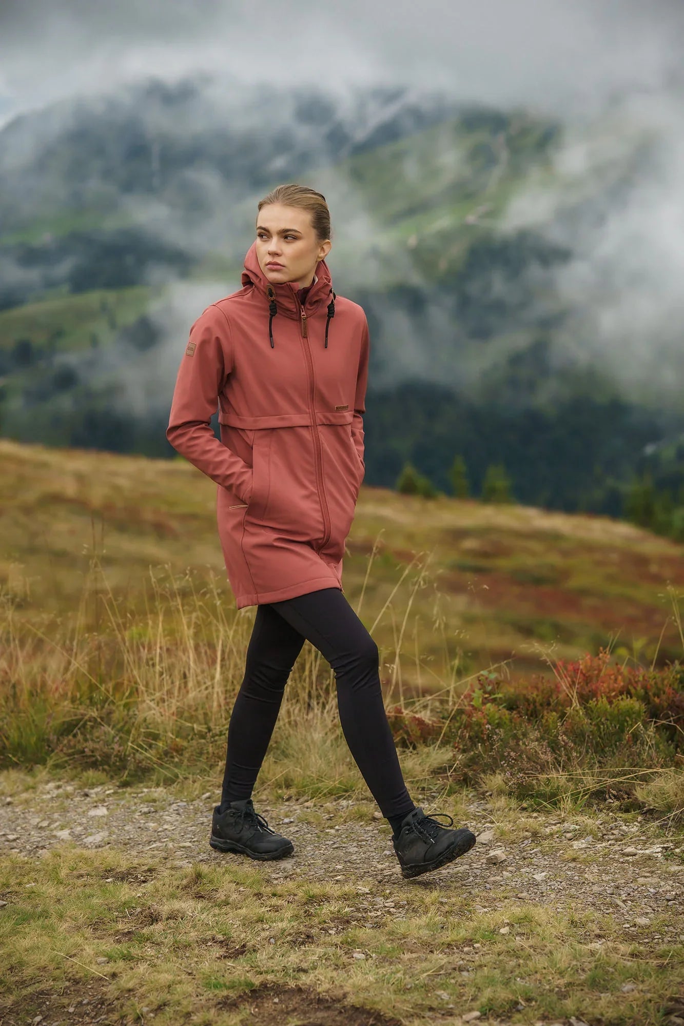 Softshell parka with fleece women's - CALYPSO brown-4