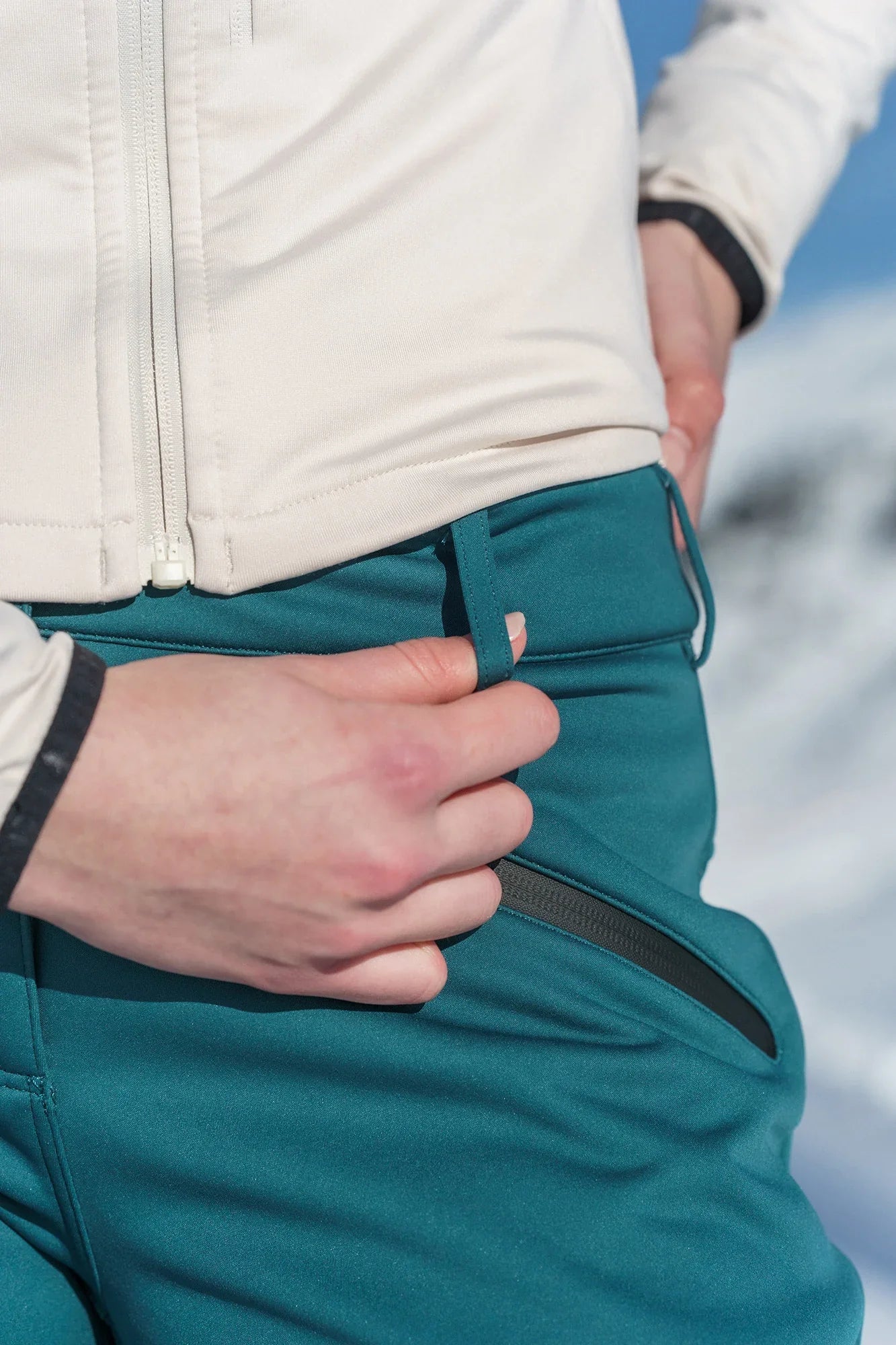 Softshell waterproof pants with fleece women's - SWEEP green-6