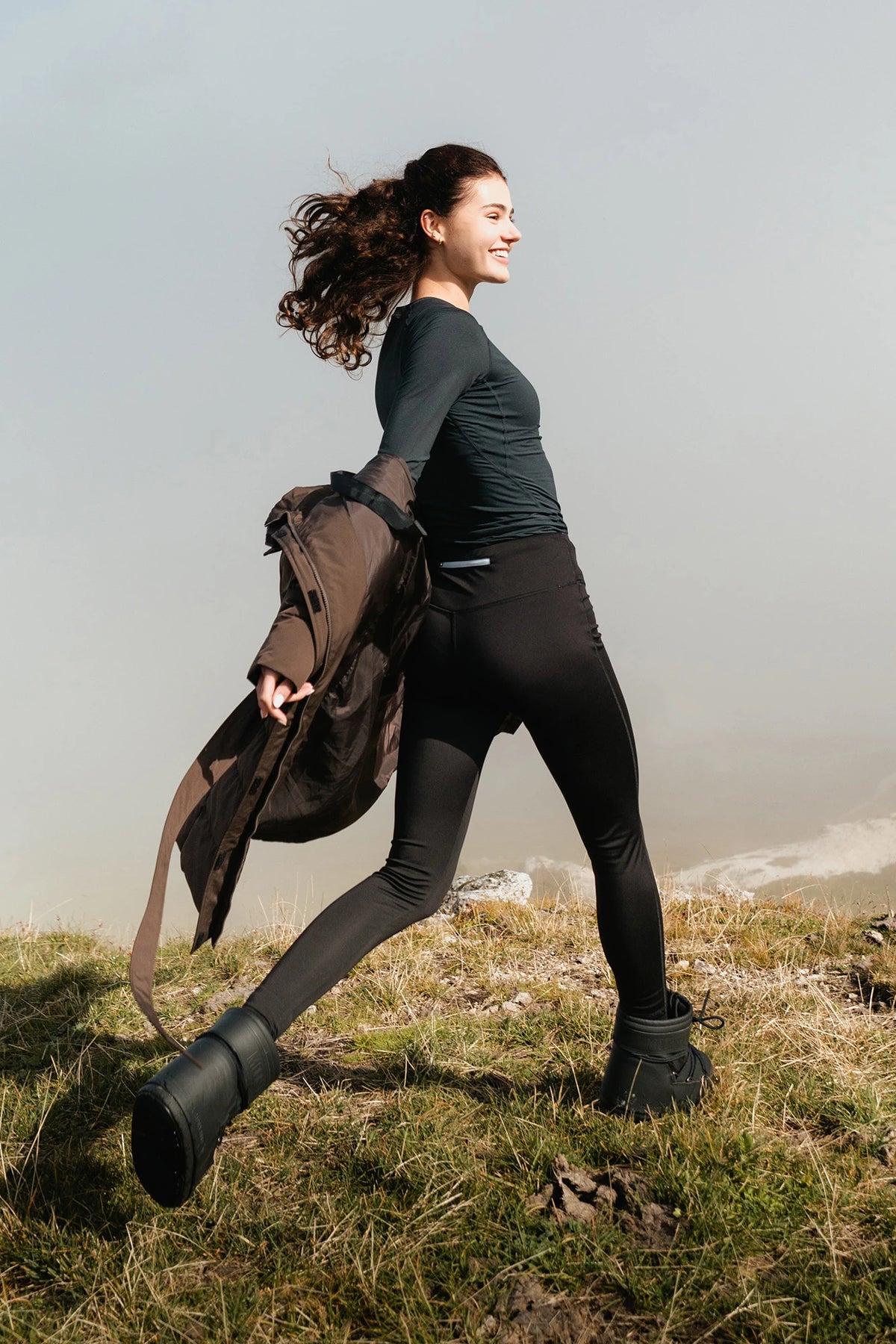 Waterproof insulated leggings women's - CINDER black – image 7