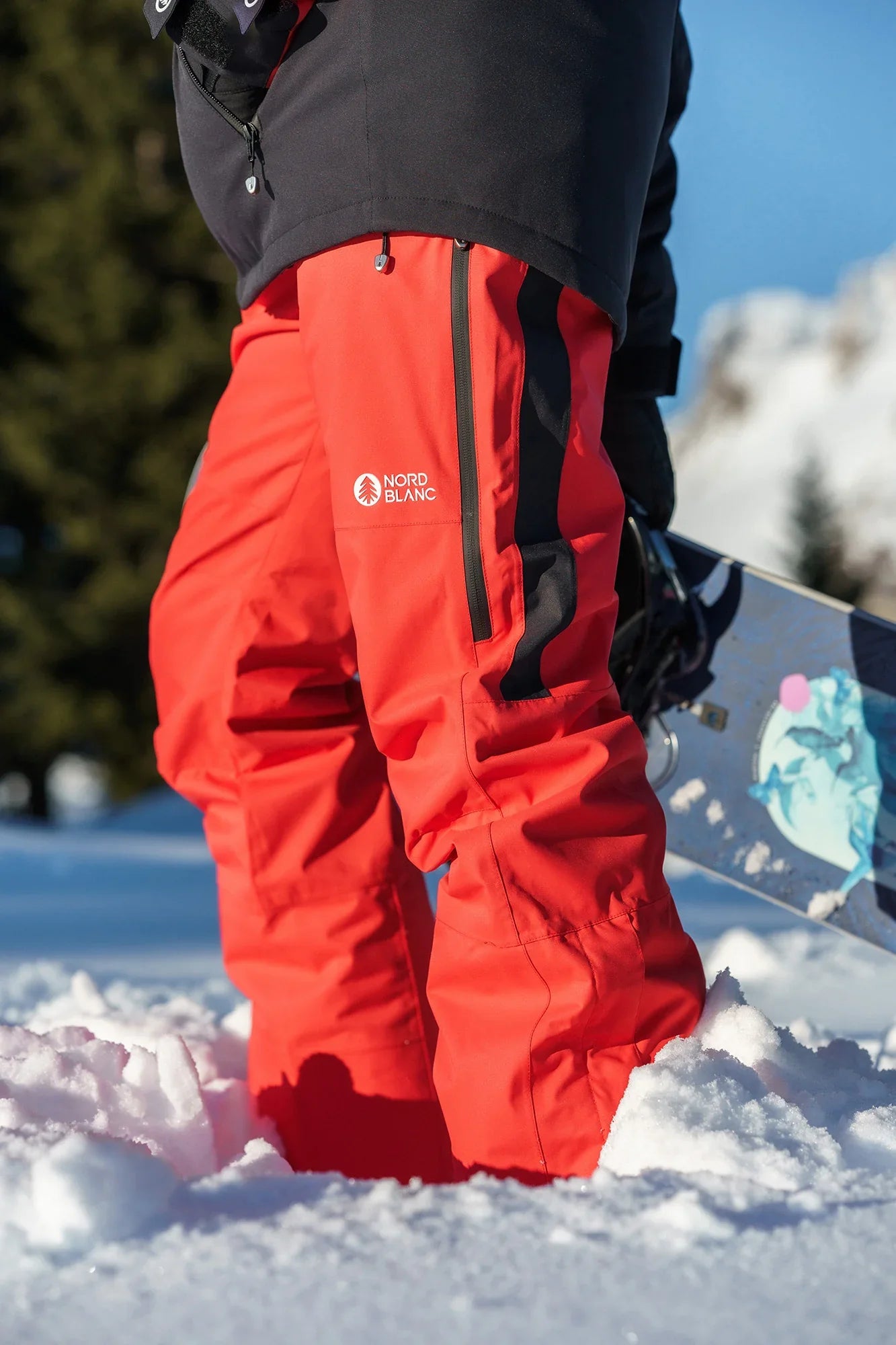 Sí- és snowboardnadrág férfi - SOLAR piros-6
