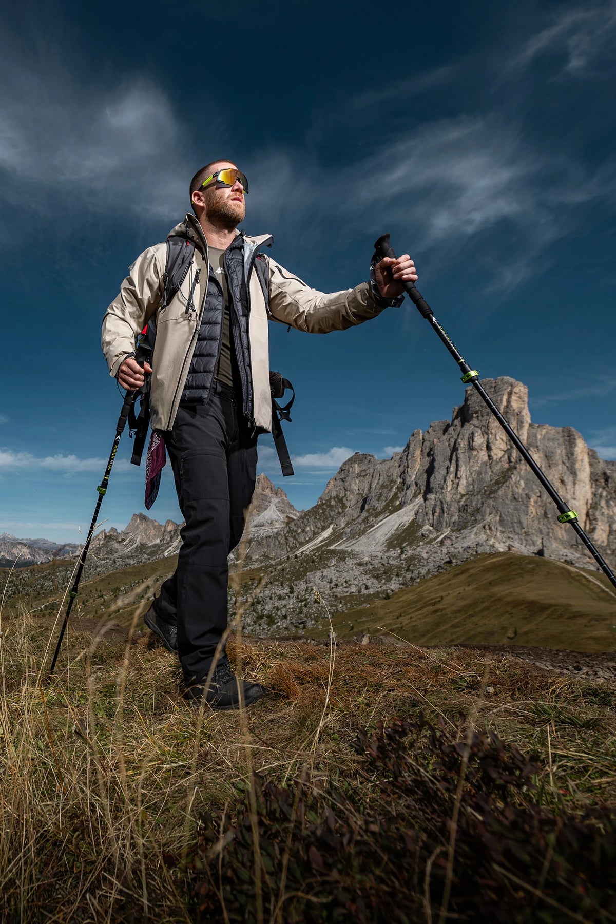 Nepremokavá 3LL outdoorová bunda pánska - FORTRESS béžová – obrázok 13