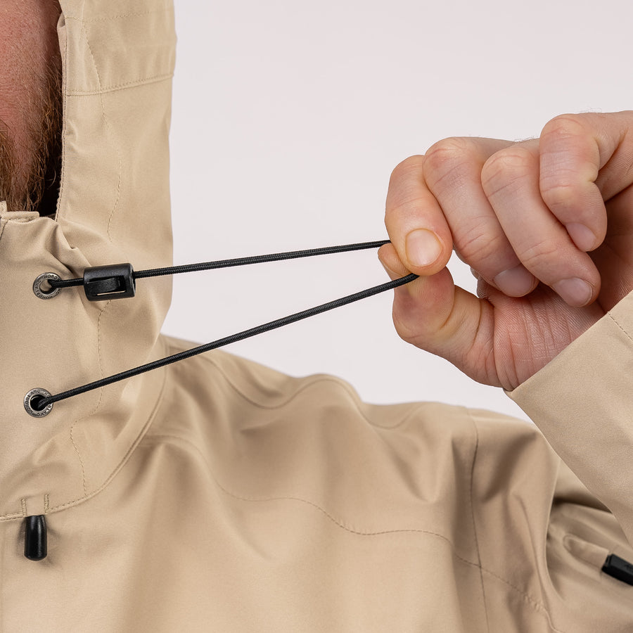 Adjustable hood drawcord