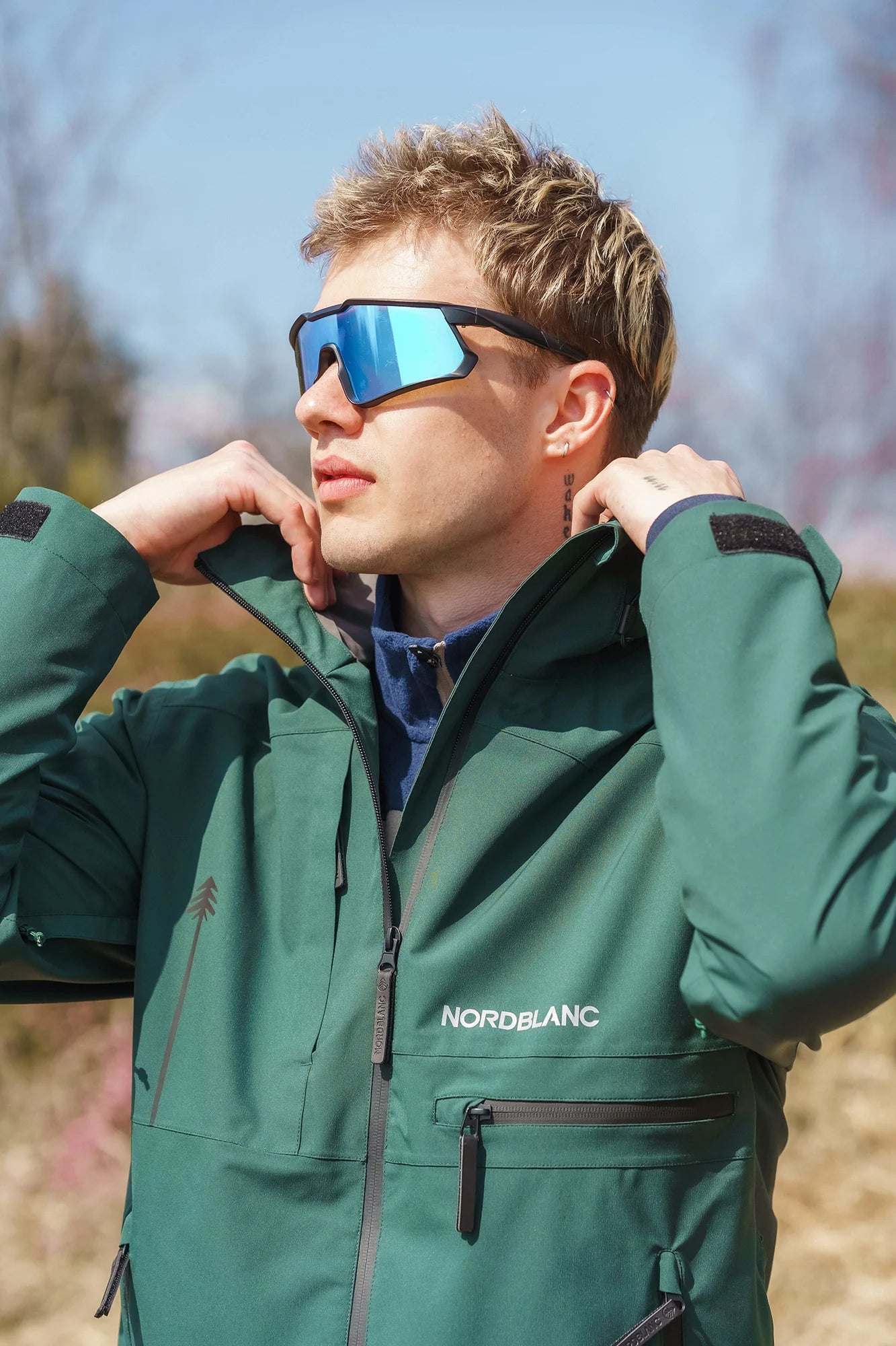 Waterproof outdoor jacket men's - RIGID green-4