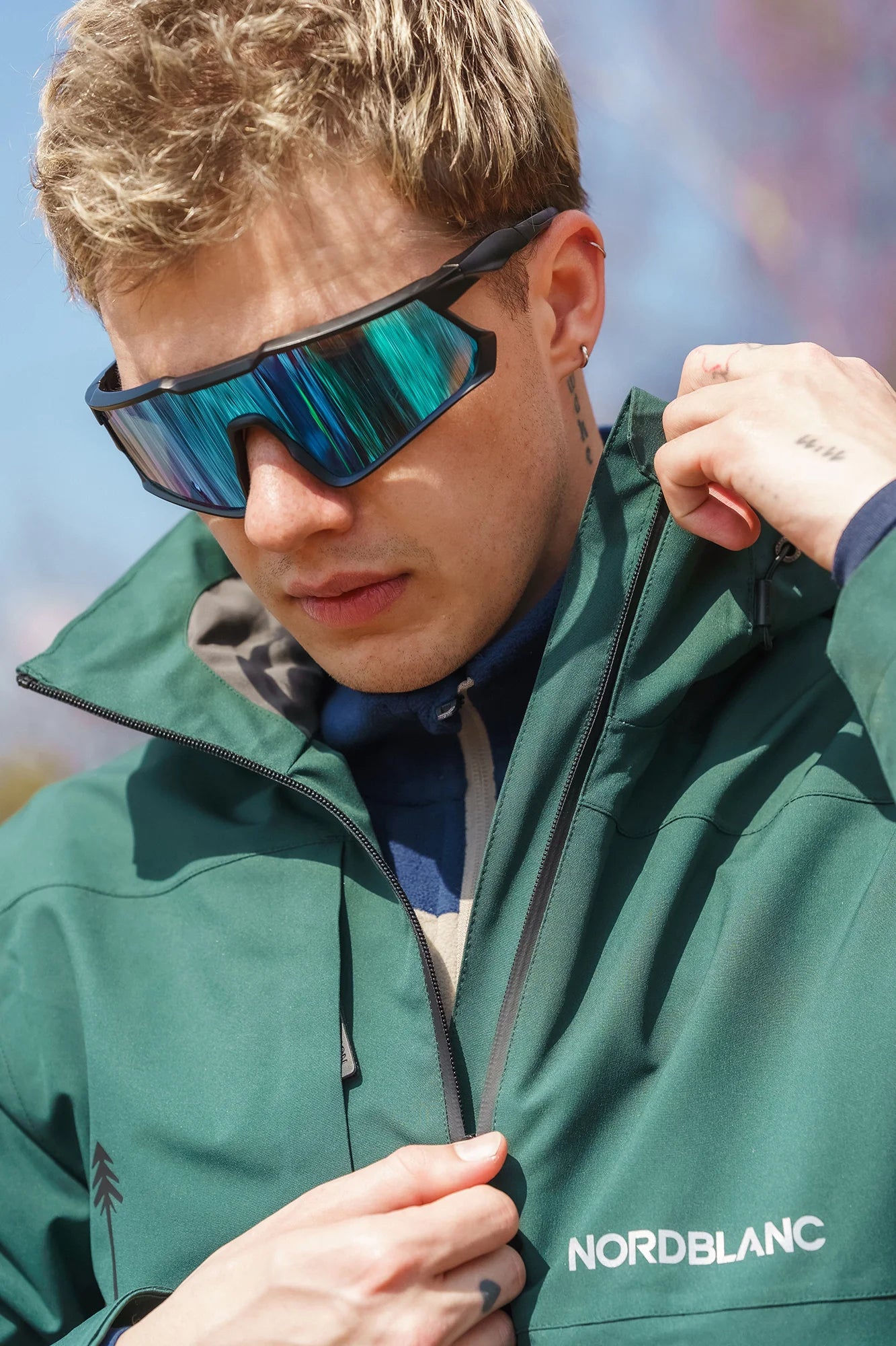 Waterproof outdoor jacket men's - RIGID green-5