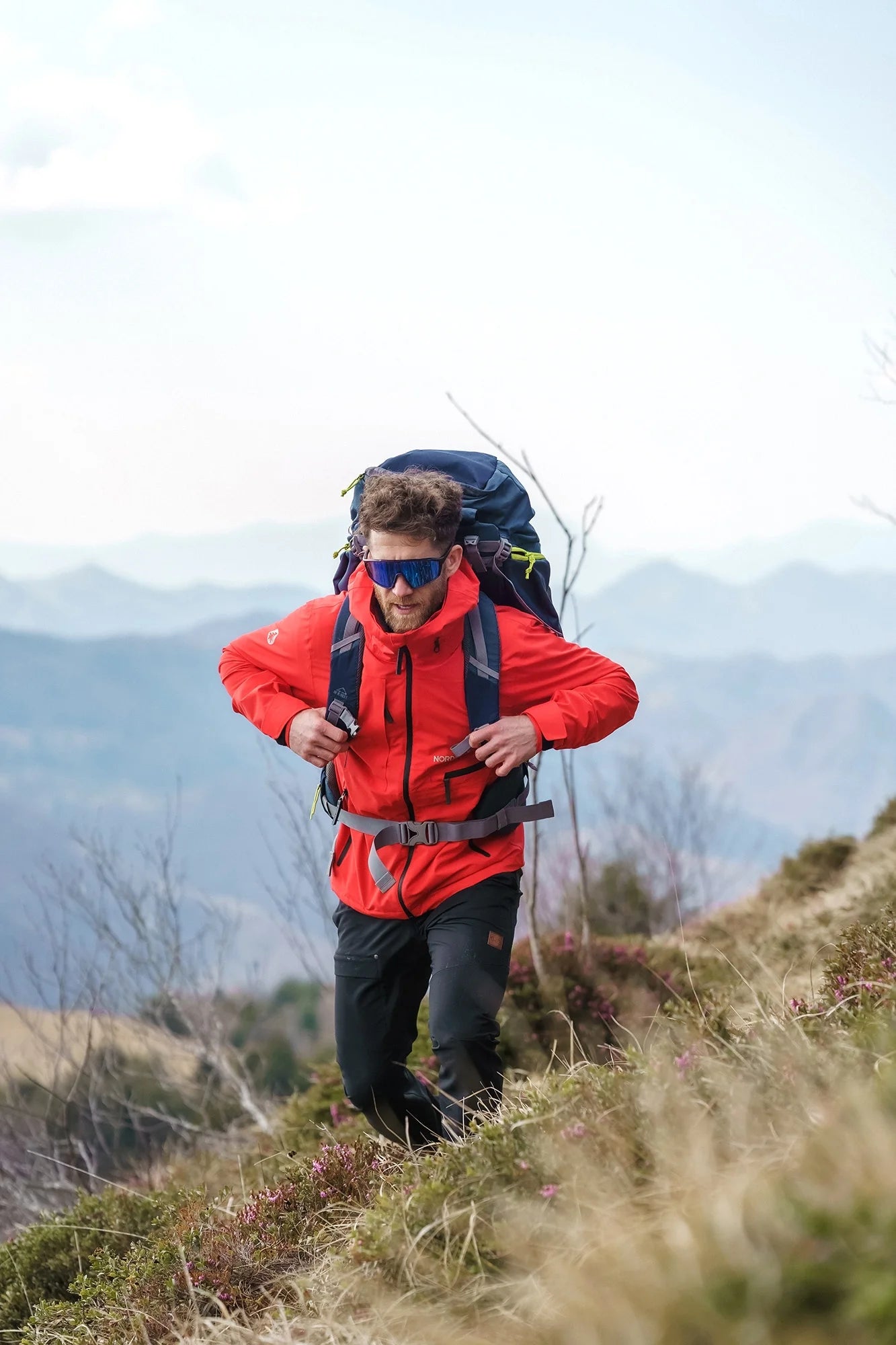 Waterproof outdoor jacket men's - RIGID red-2