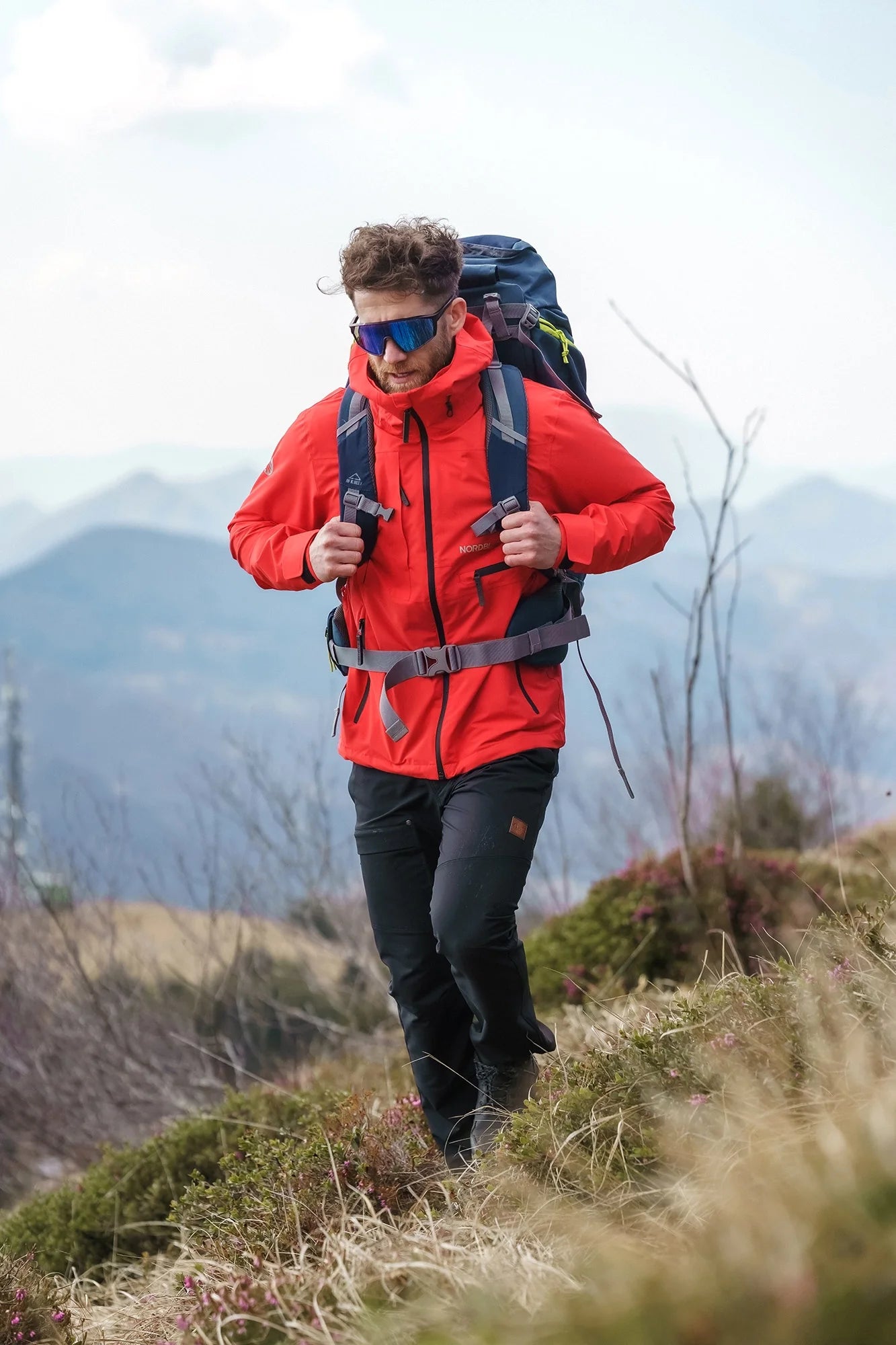 Waterproof outdoor jacket men's - RIGID red-3