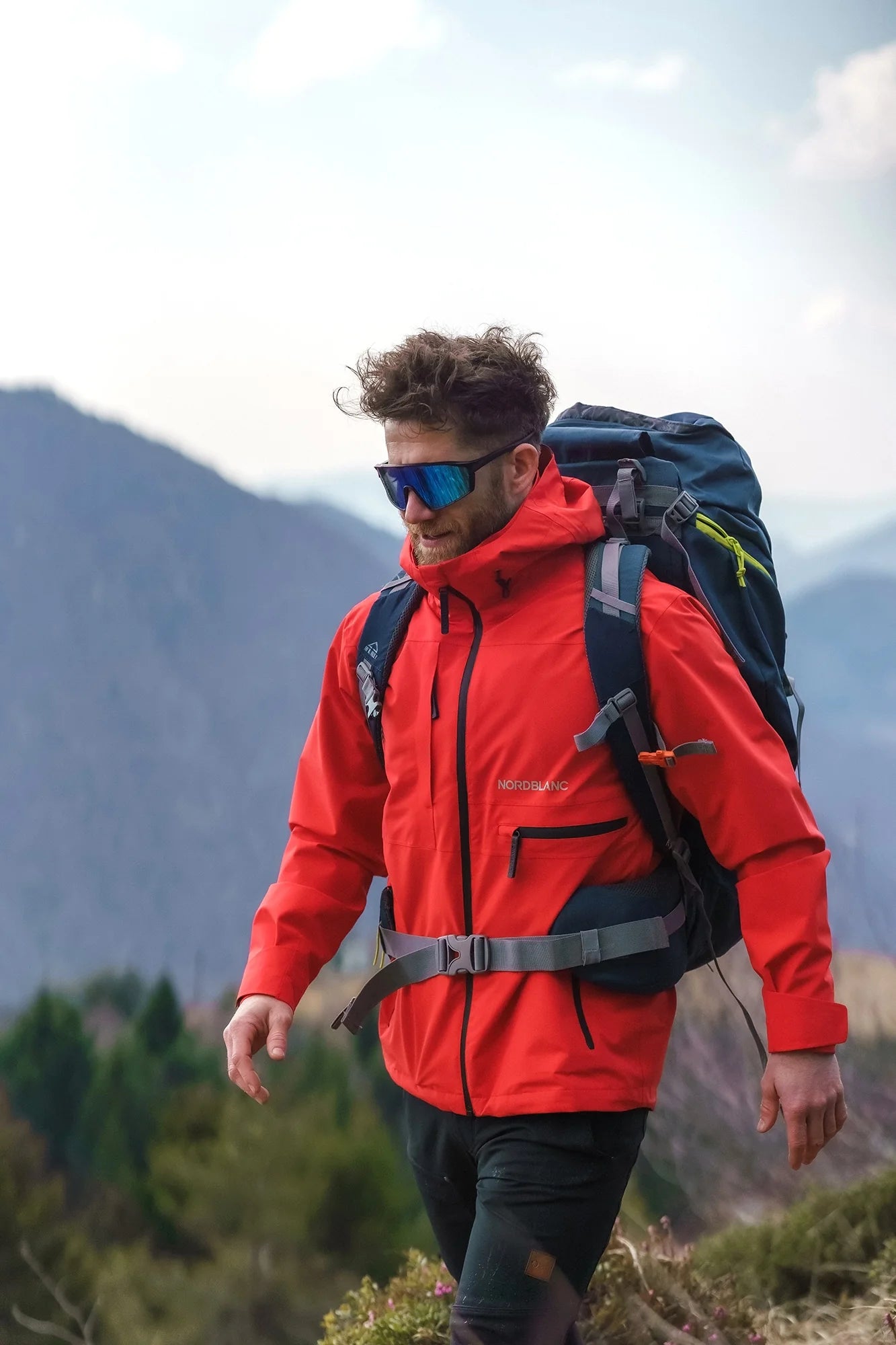 Waterproof outdoor jacket men's - RIGID red-4