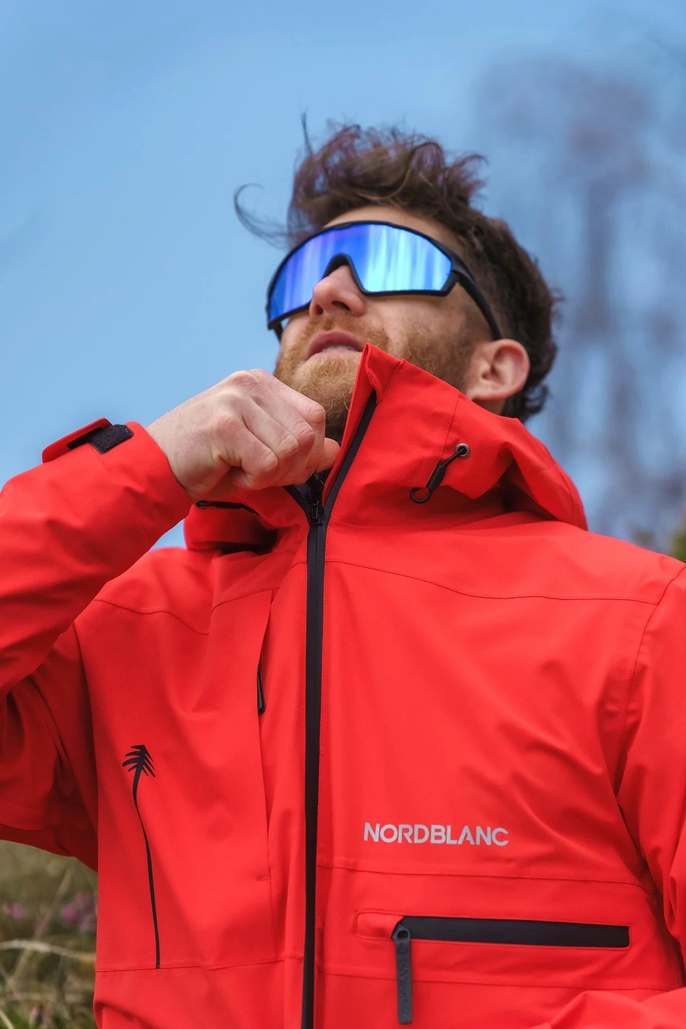 Waterproof outdoor jacket men's - RIGID red-5