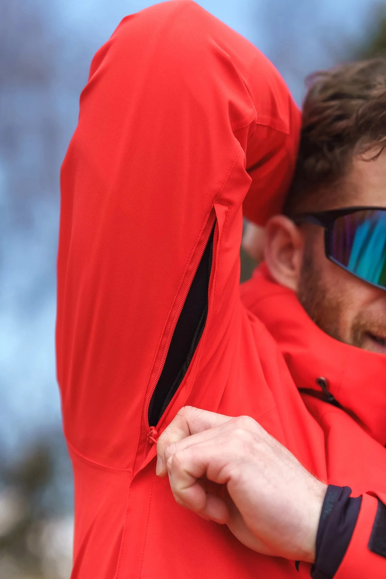 Waterproof outdoor jacket men's - RIGID red-7