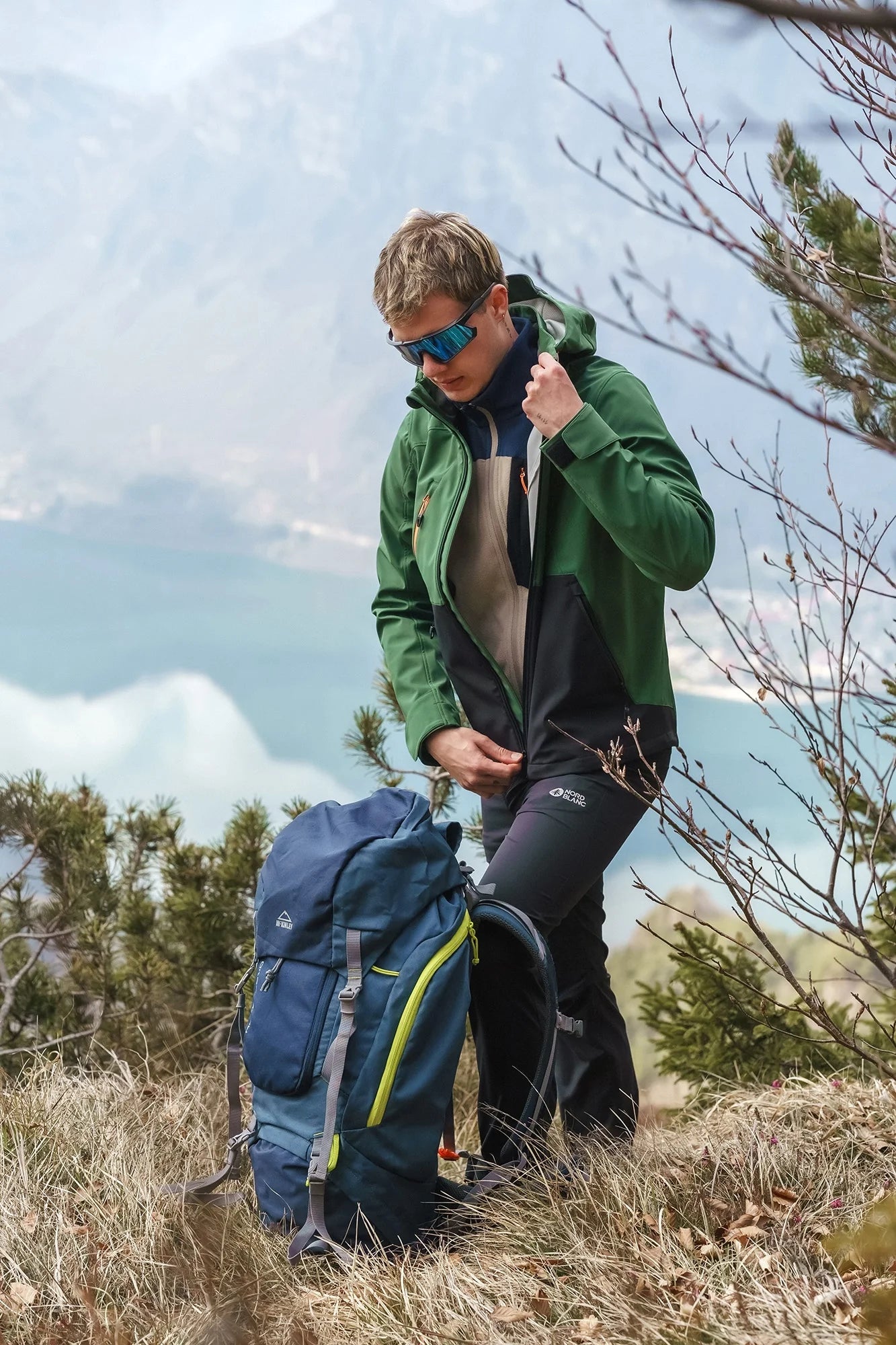 Vodootporna lagana softshell jakna muška - OVERLOOK zelena-6