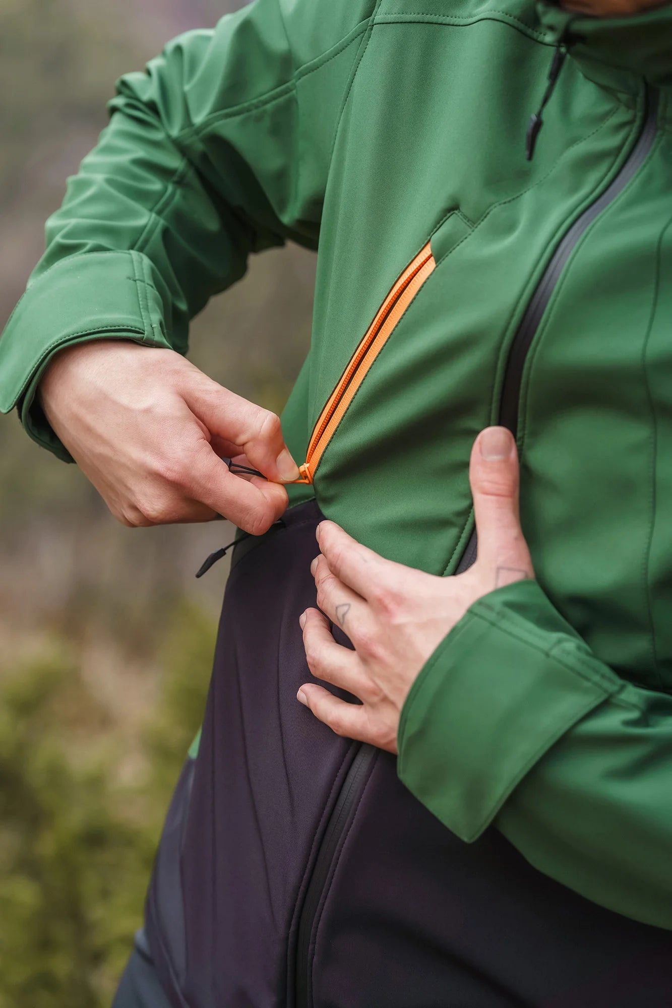 Vodootporna lagana softshell jakna muška - OVERLOOK zelena-7