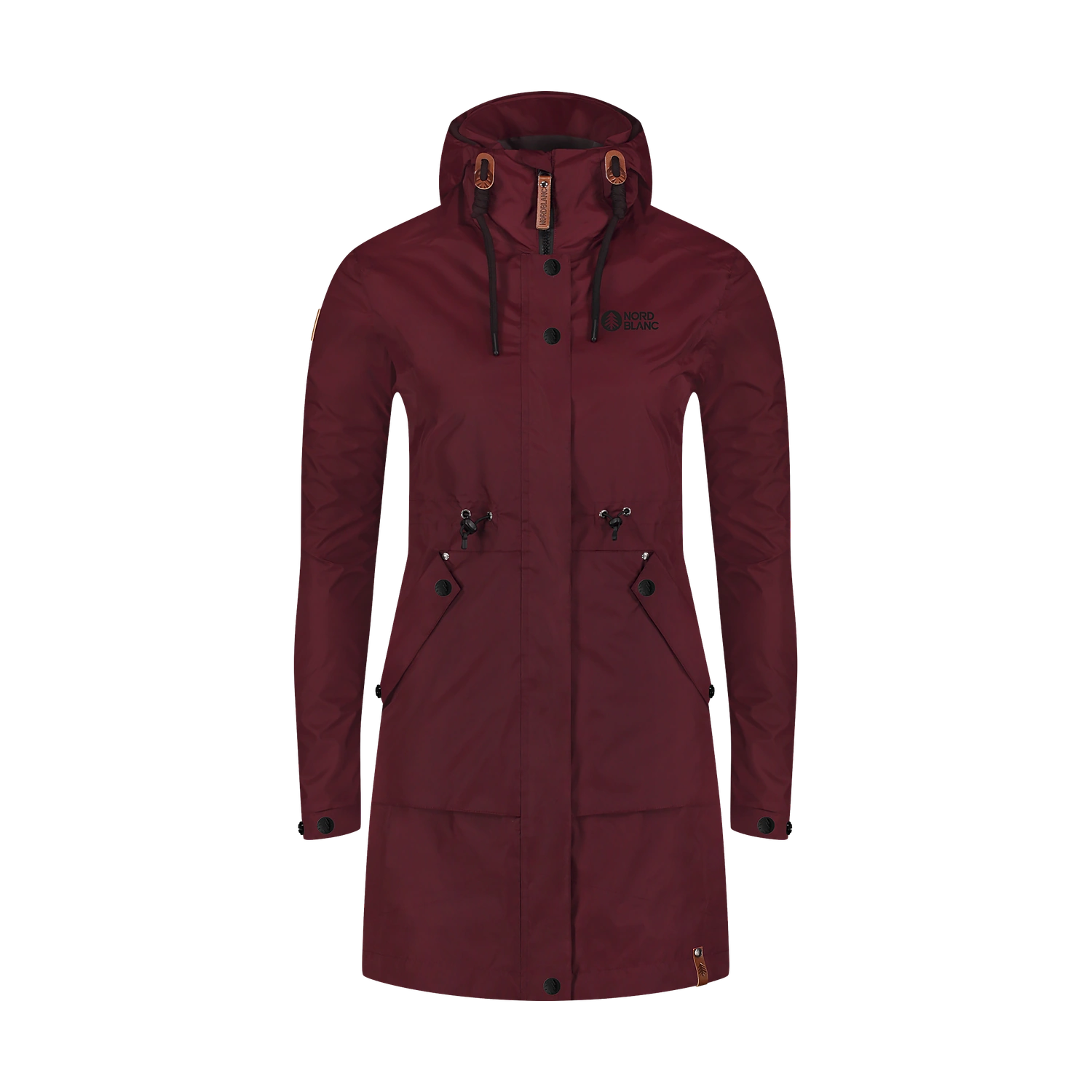 Wasserdichte Parka-Jacke Damen - HINTERLAND weinrot